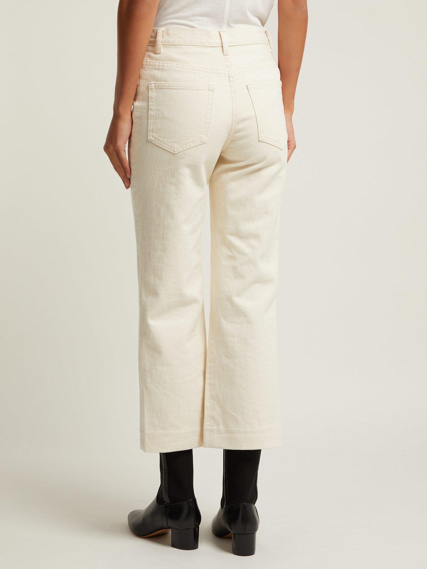 A.P.C. Denim Sailor Mid Rise Cropped Jeans in Cream (Natural) - Lyst
