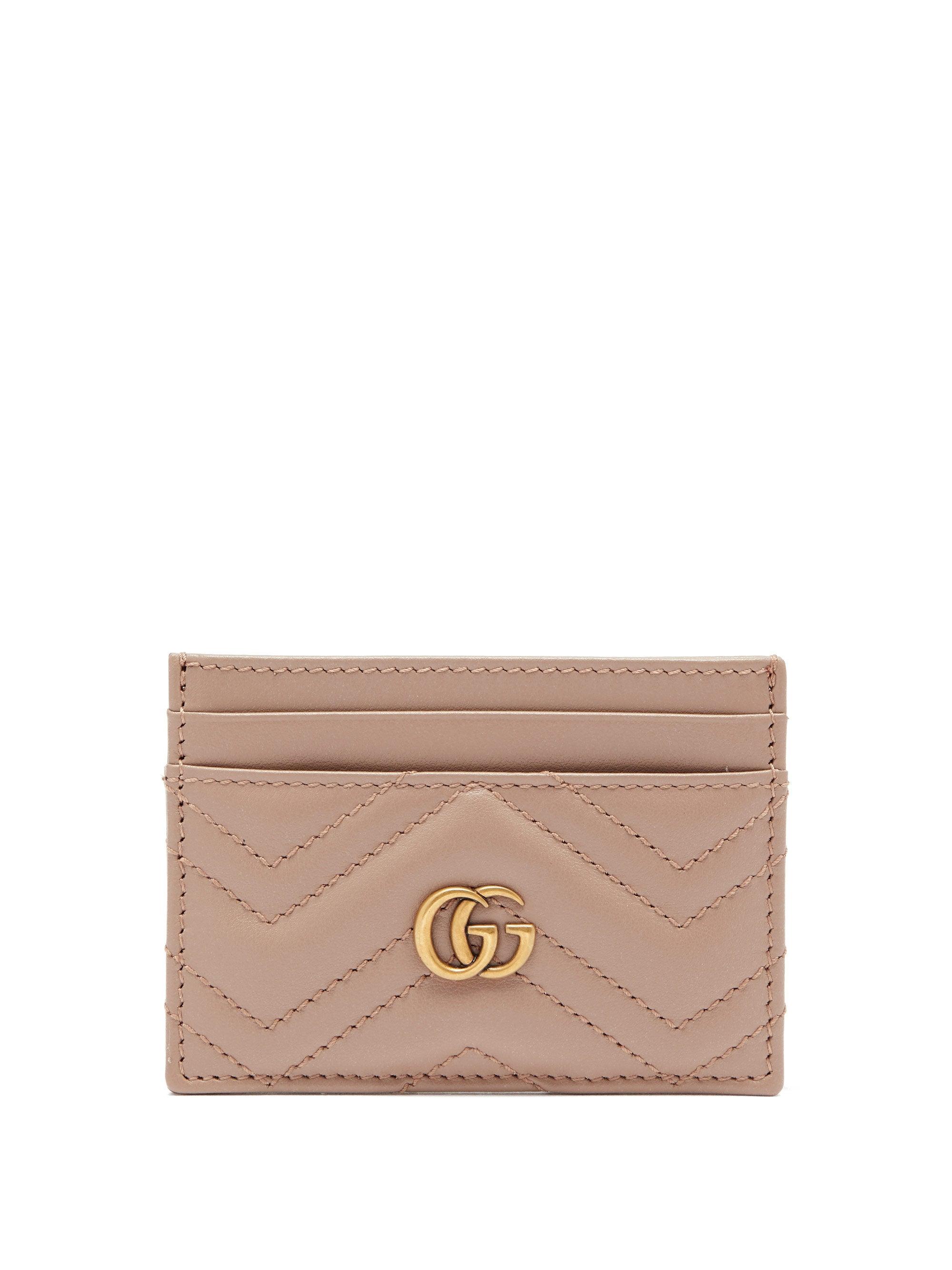 Nedgang Modsigelse svar Gucci Women's Rose Pink Quilted Logo Leather Card Holder in Nude (Brown) -  Save 24% - Lyst