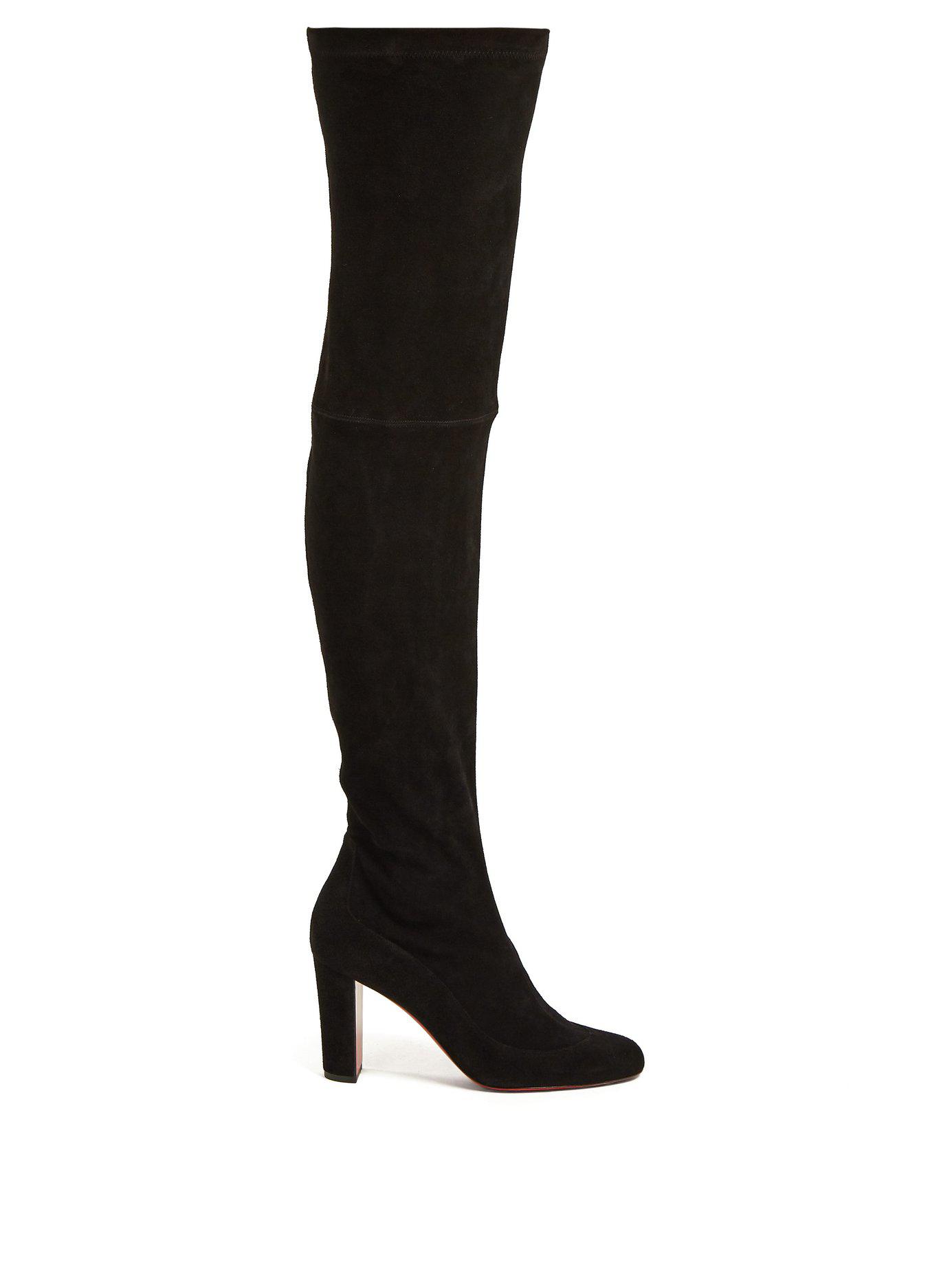 Christian Louboutin Kiss Me Gina 85 Over The Knee Boots in Black | Lyst