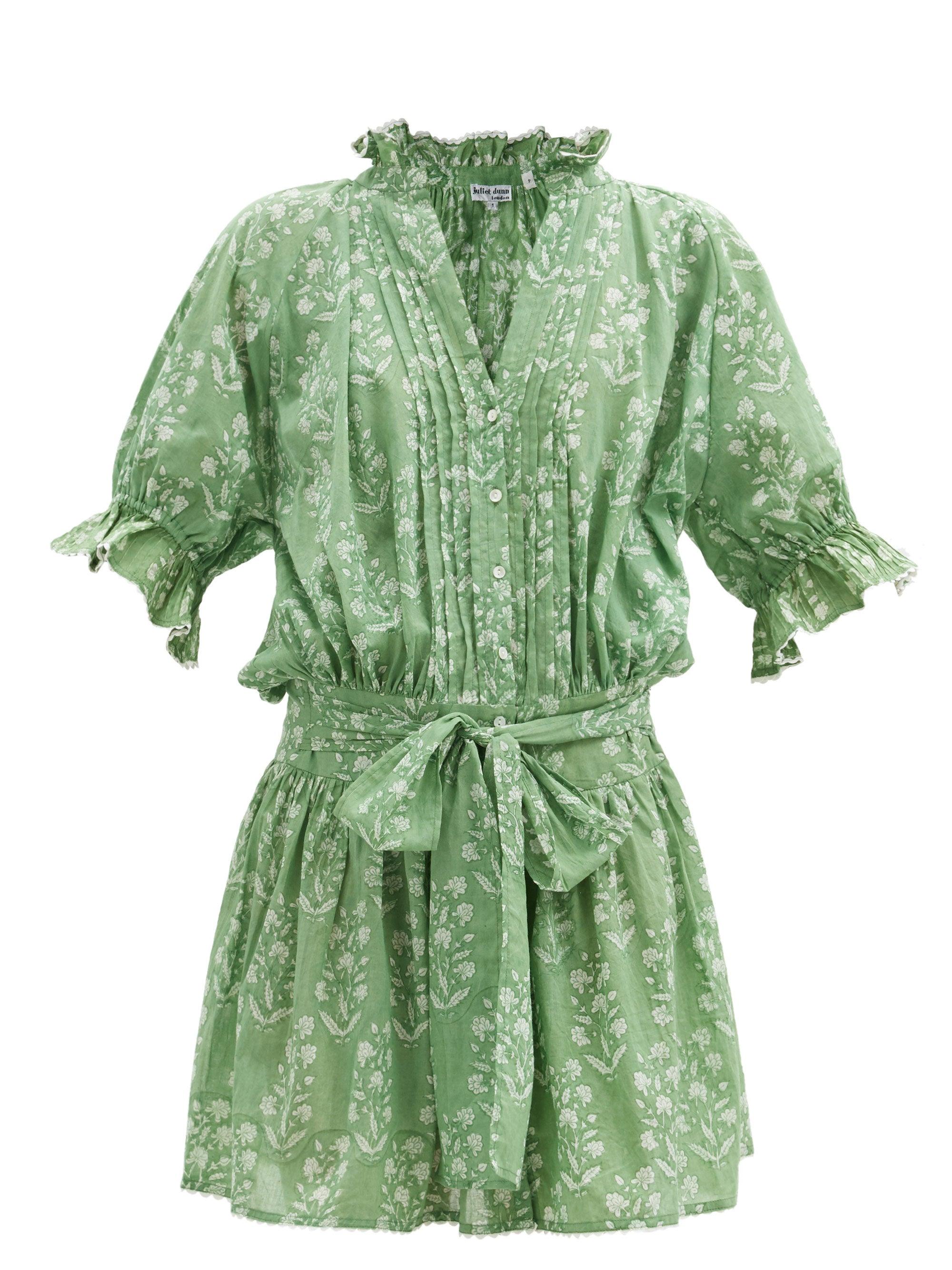 Juliet Dunn Ruffled Floral-print Cotton 