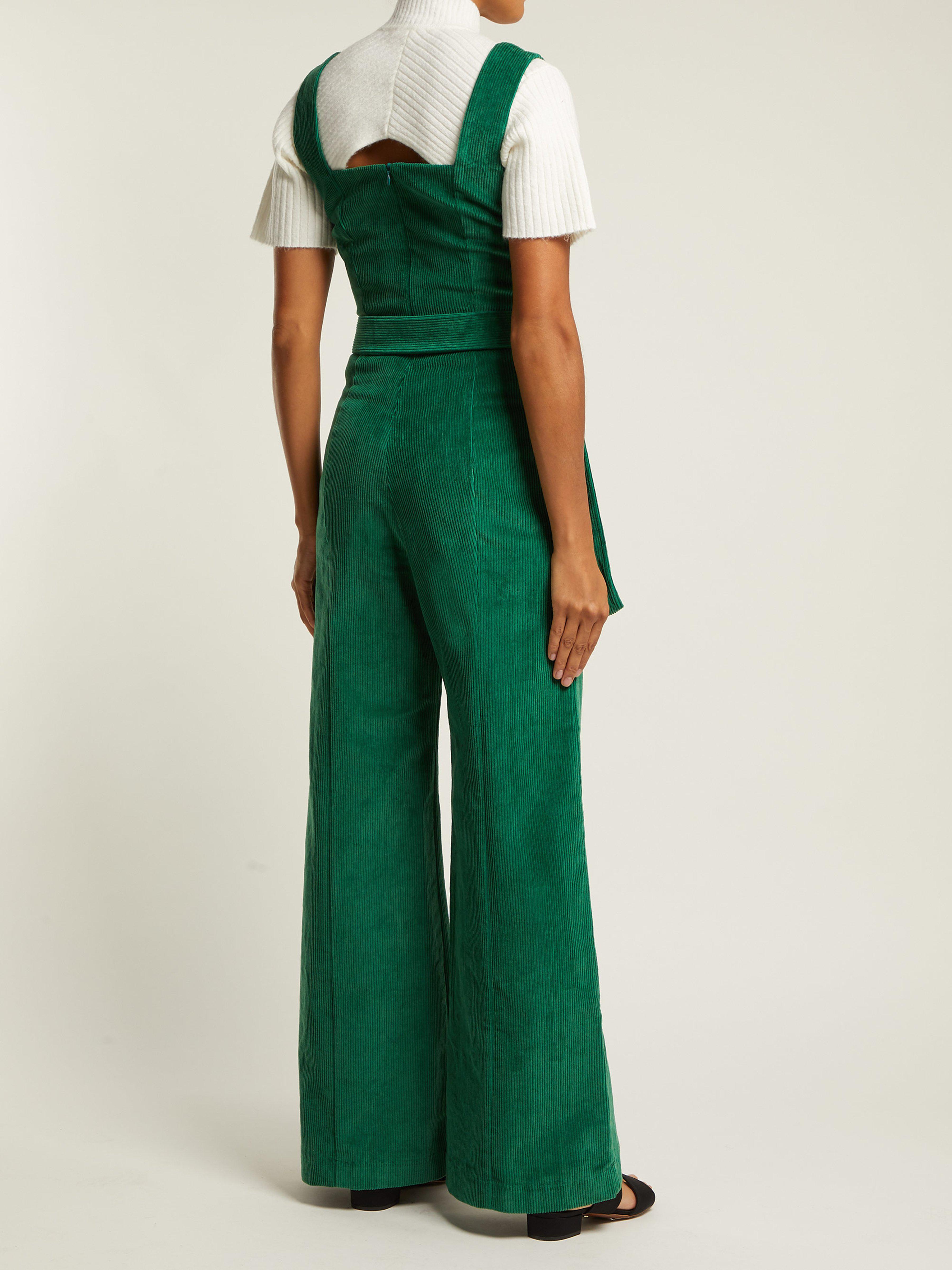 green corduroy jumpsuit