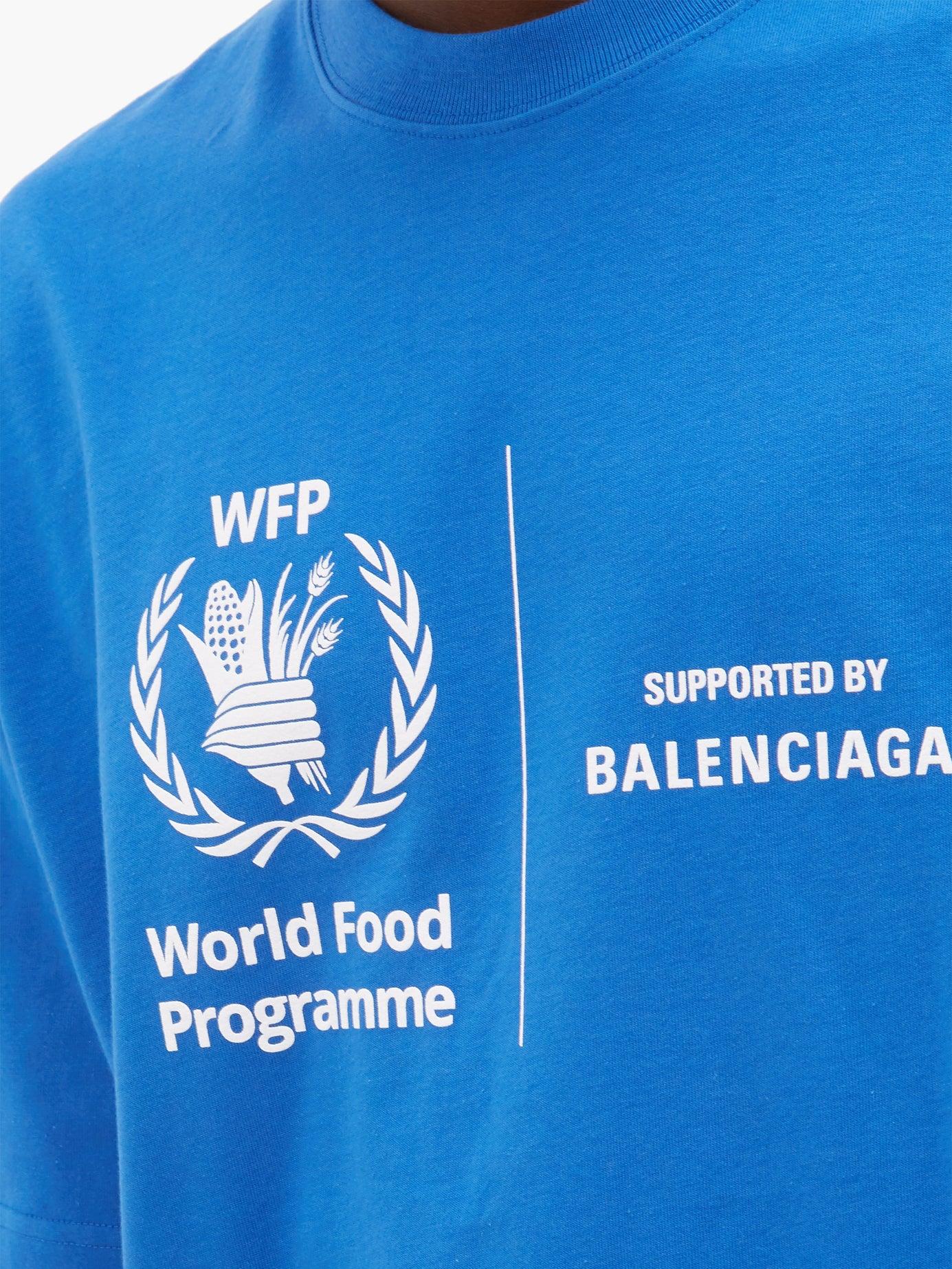 pædagog lure desillusion Balenciaga World Food Programme Logo-print Cotton T-shirt in Blue for Men |  Lyst
