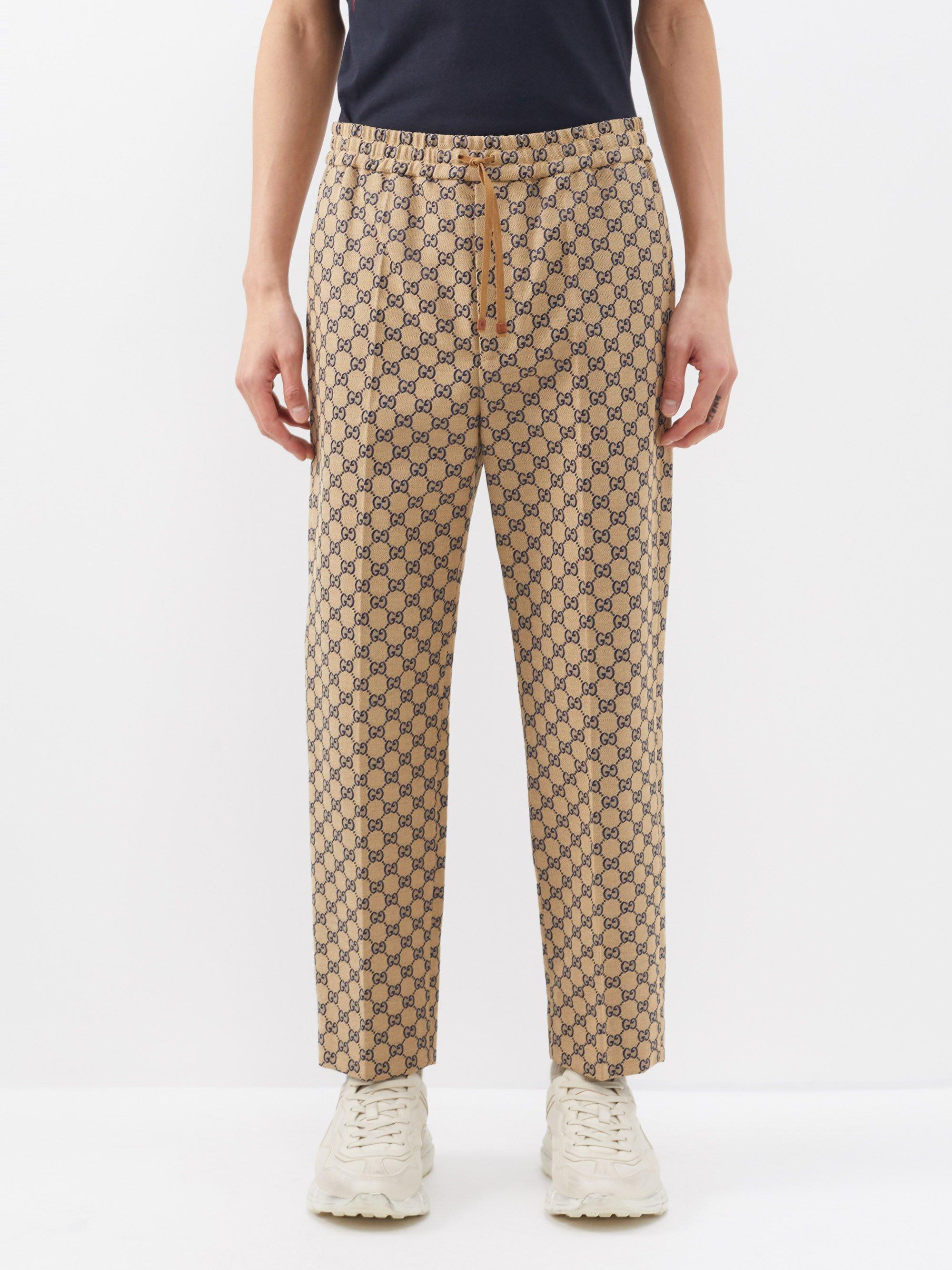 Gucci GG Cotton-blend Pants in Natural for Men | Lyst