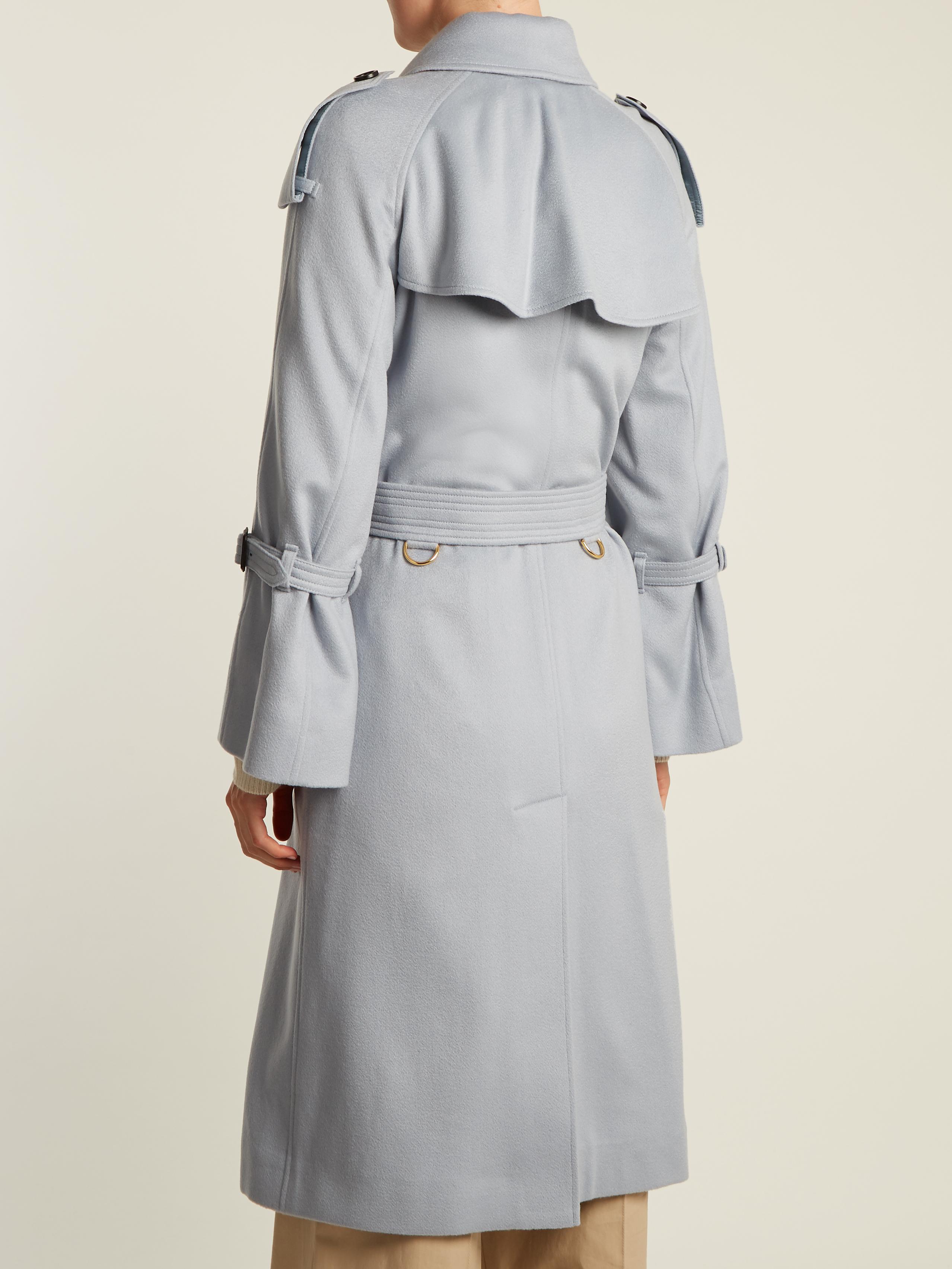 Burberry Lakestone Double-breasted Cashmere Trench Coat in Light 