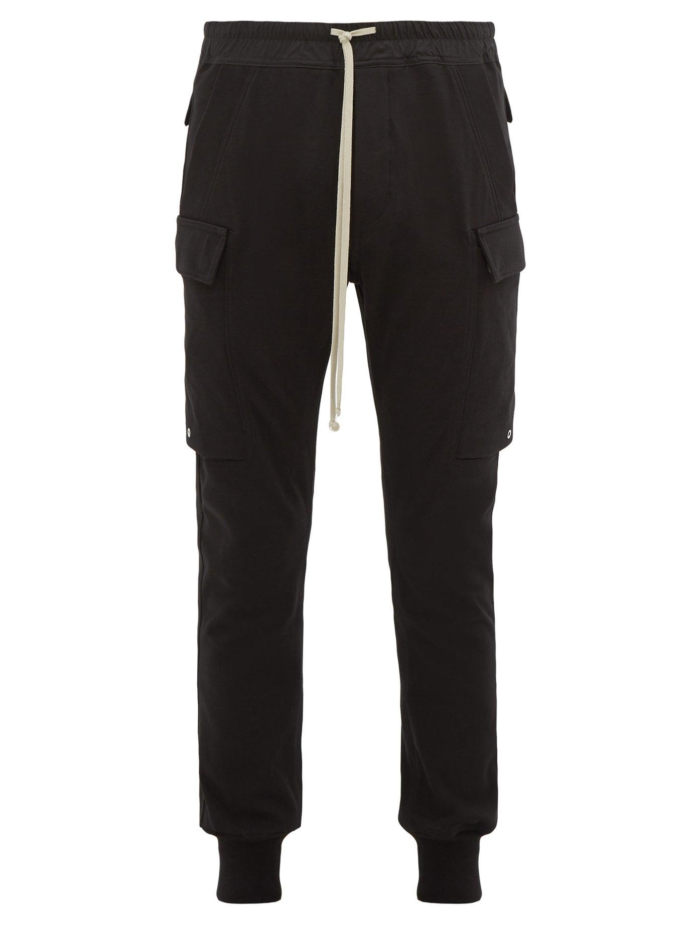 Rick Owens Babel Drawstring Cotton-cargo Track Pants in Black for 