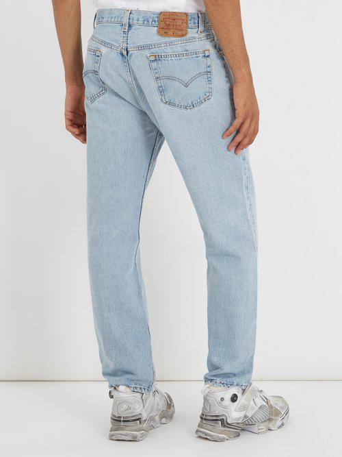 Vetements X Levi's Logo-embroidery Low-rise Wide-leg Jeans in Blue for Men  | Lyst
