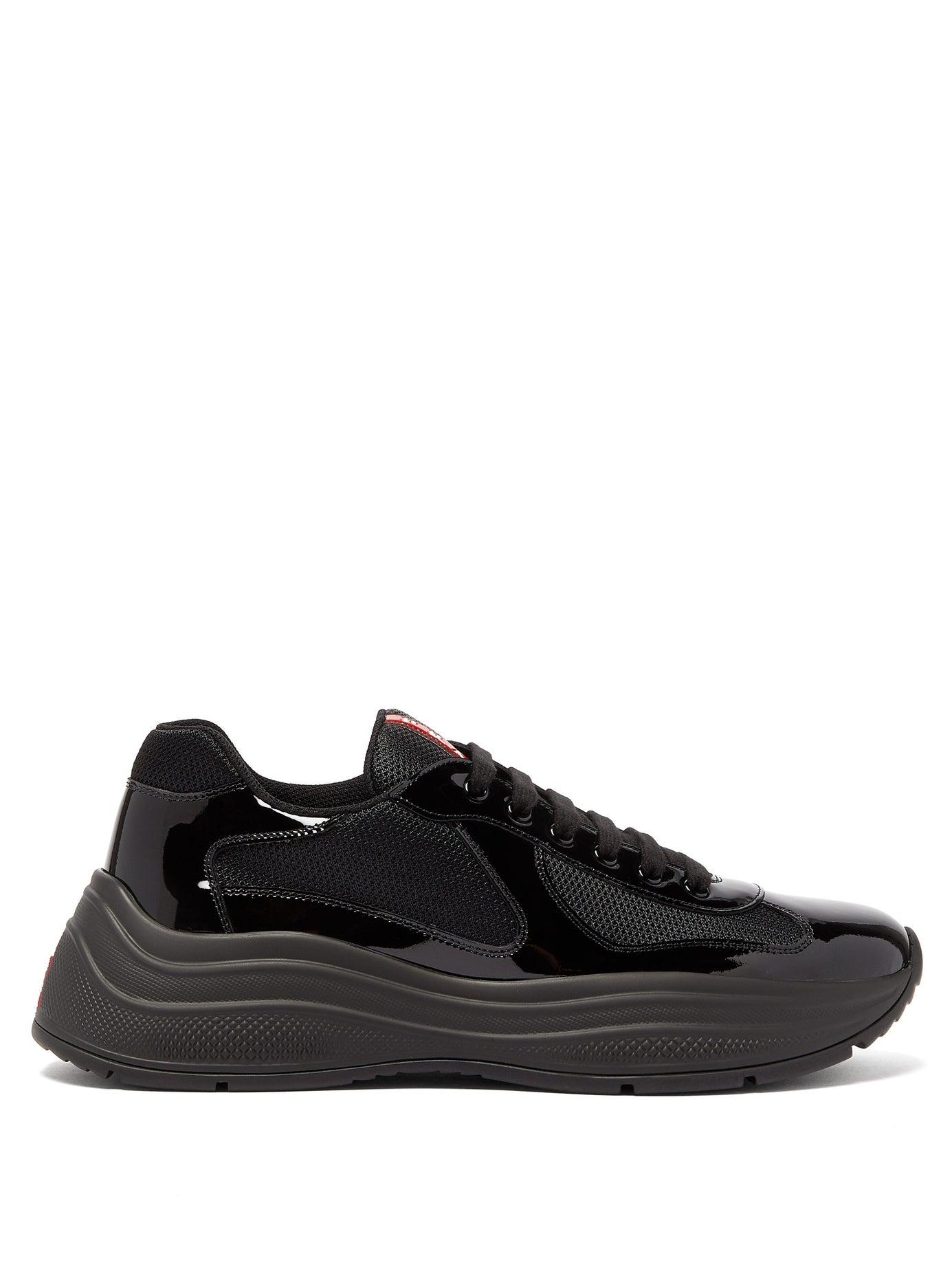 Prada America's Cup Xl Leather Sneakers in Black for Men | Lyst