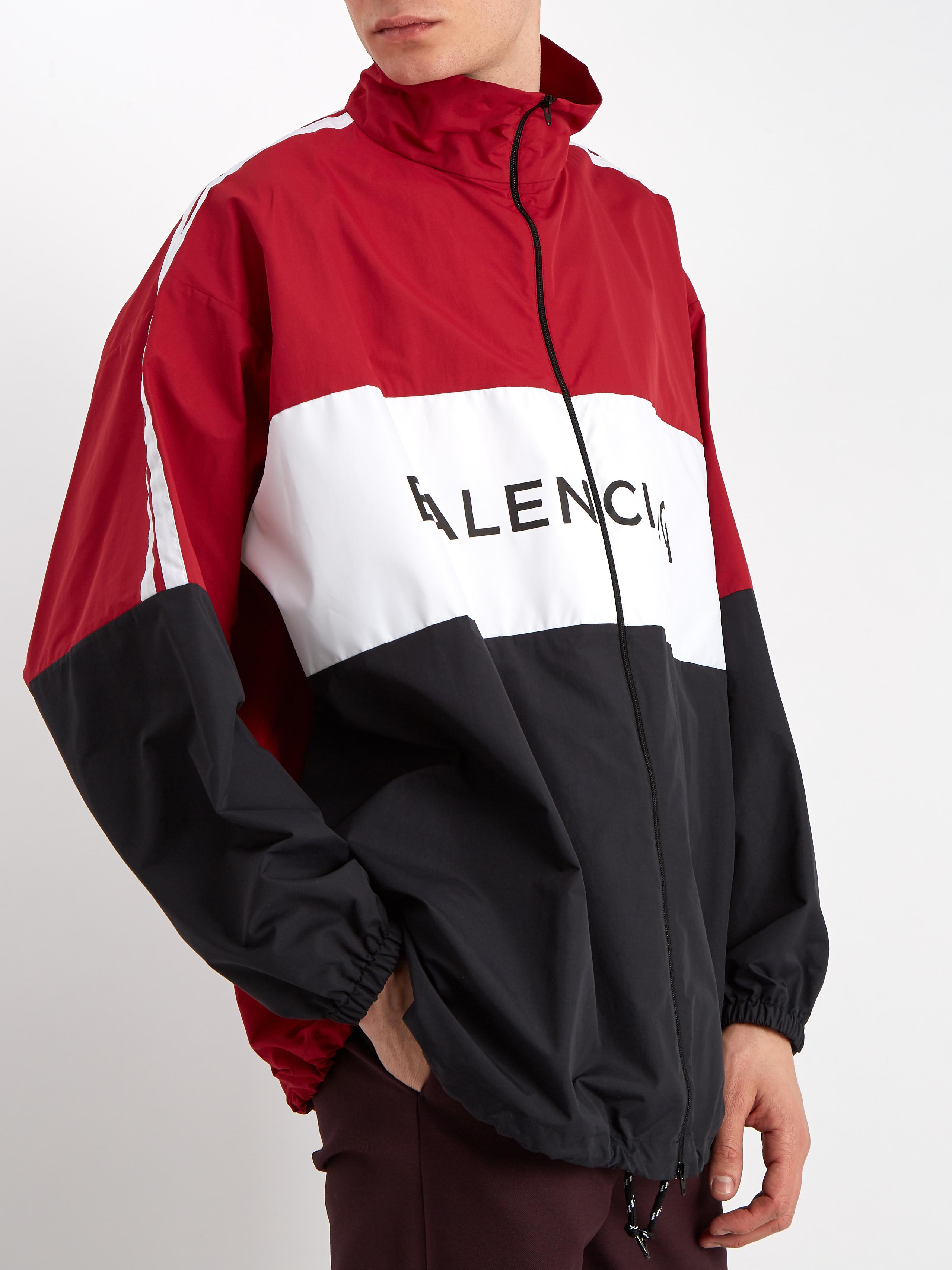 Balenciaga Synthetic High-neck Logo-print Jacket for Men - Lyst