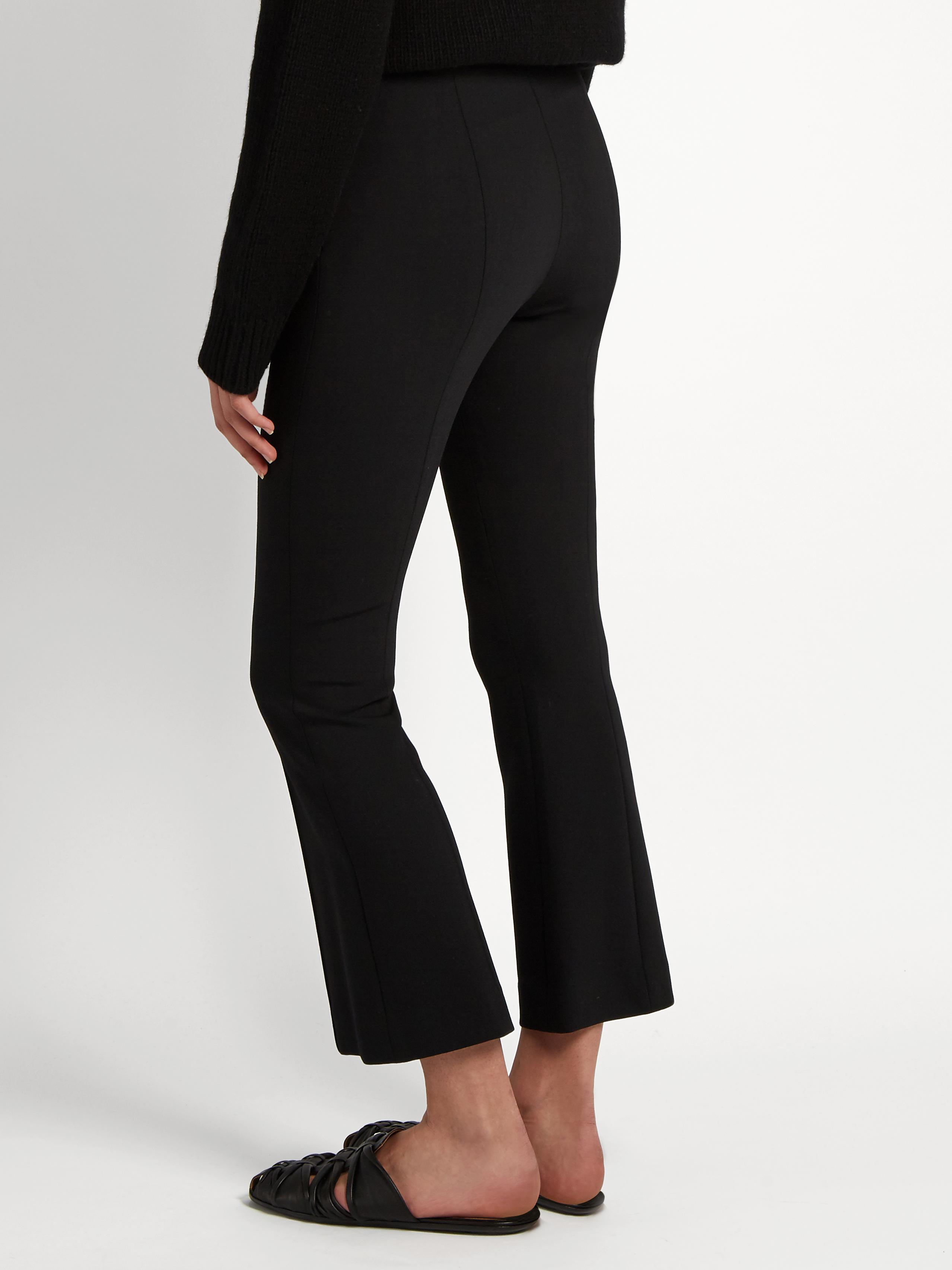 black flare capri pants