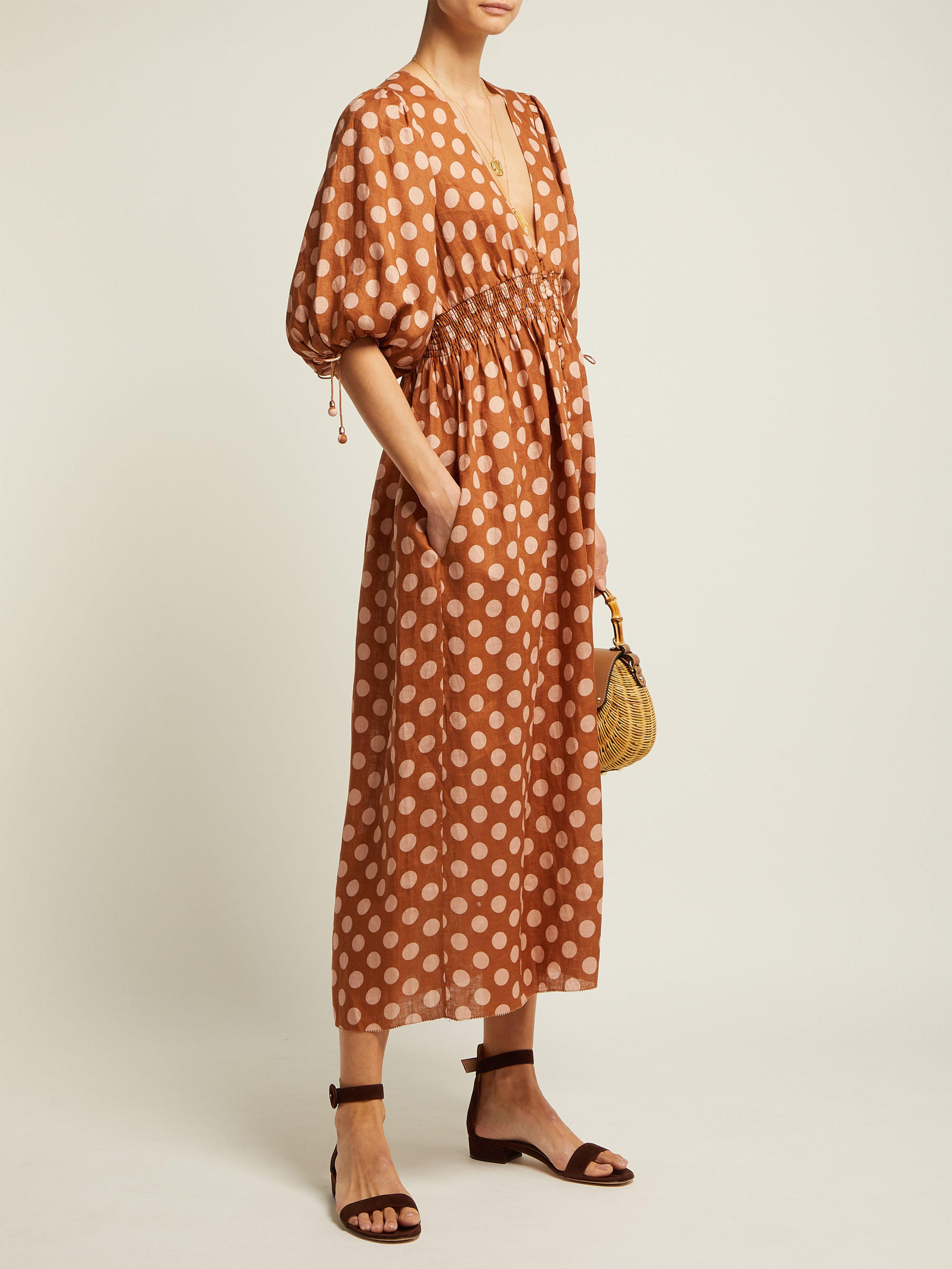 zimmermann poppy shirred waist dress