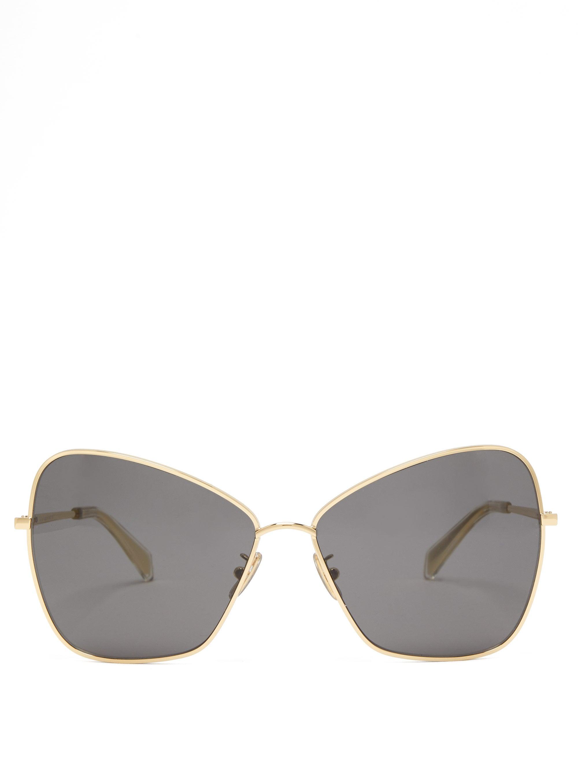 Céline Oversized Butterfly Metal Sunglasses in Gold (Metallic) - Lyst