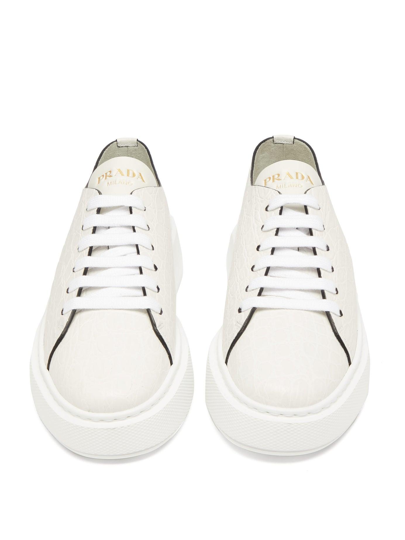 prada raised sole low tops white