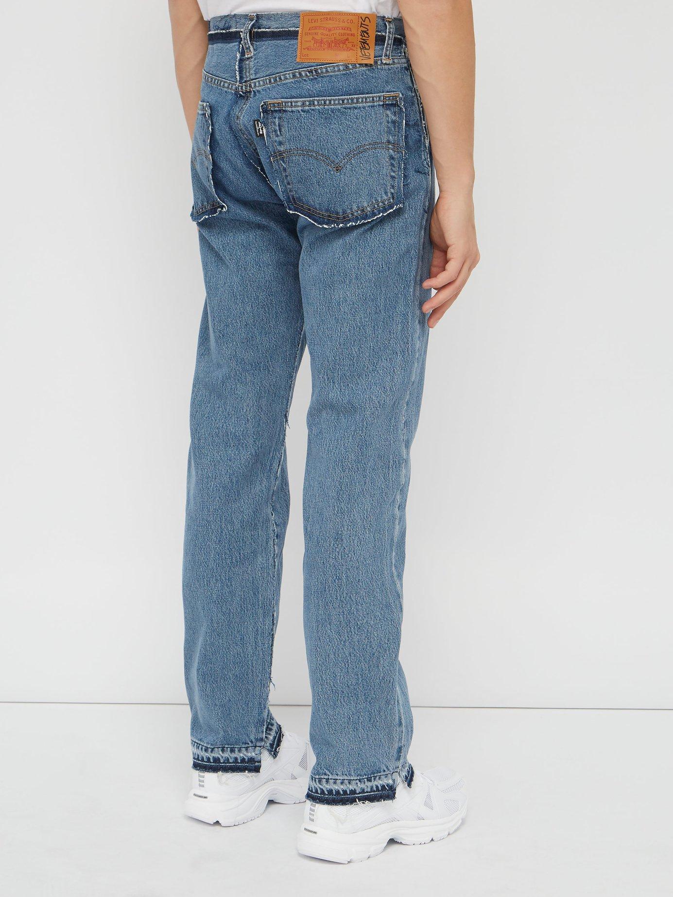 Vetements X Levi's Deconstructed Reworked Blue Jeans for Men | Lyst