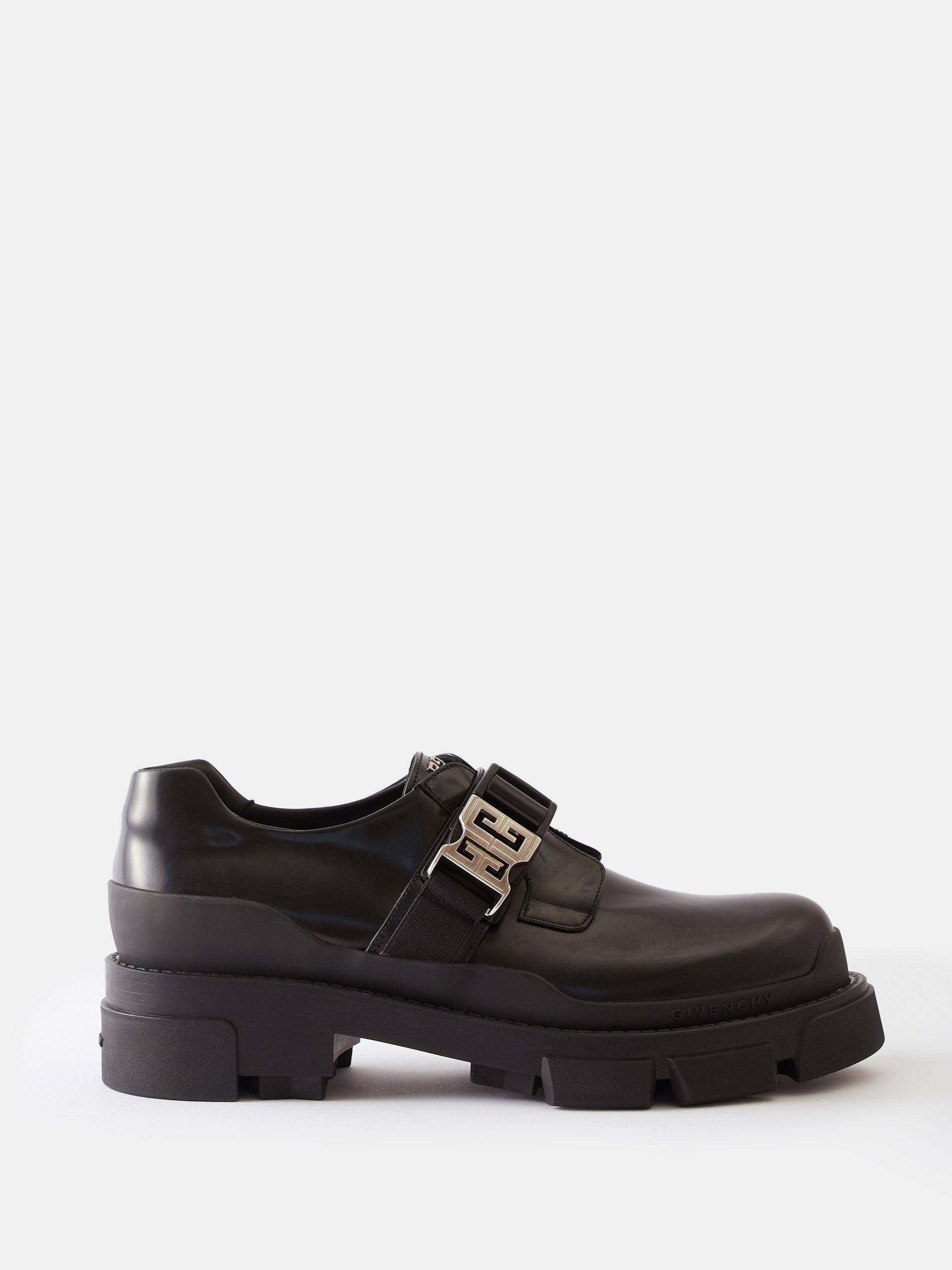 Givenchy Terra Buckled Leather Derby Shoes in Black for Men | Lyst