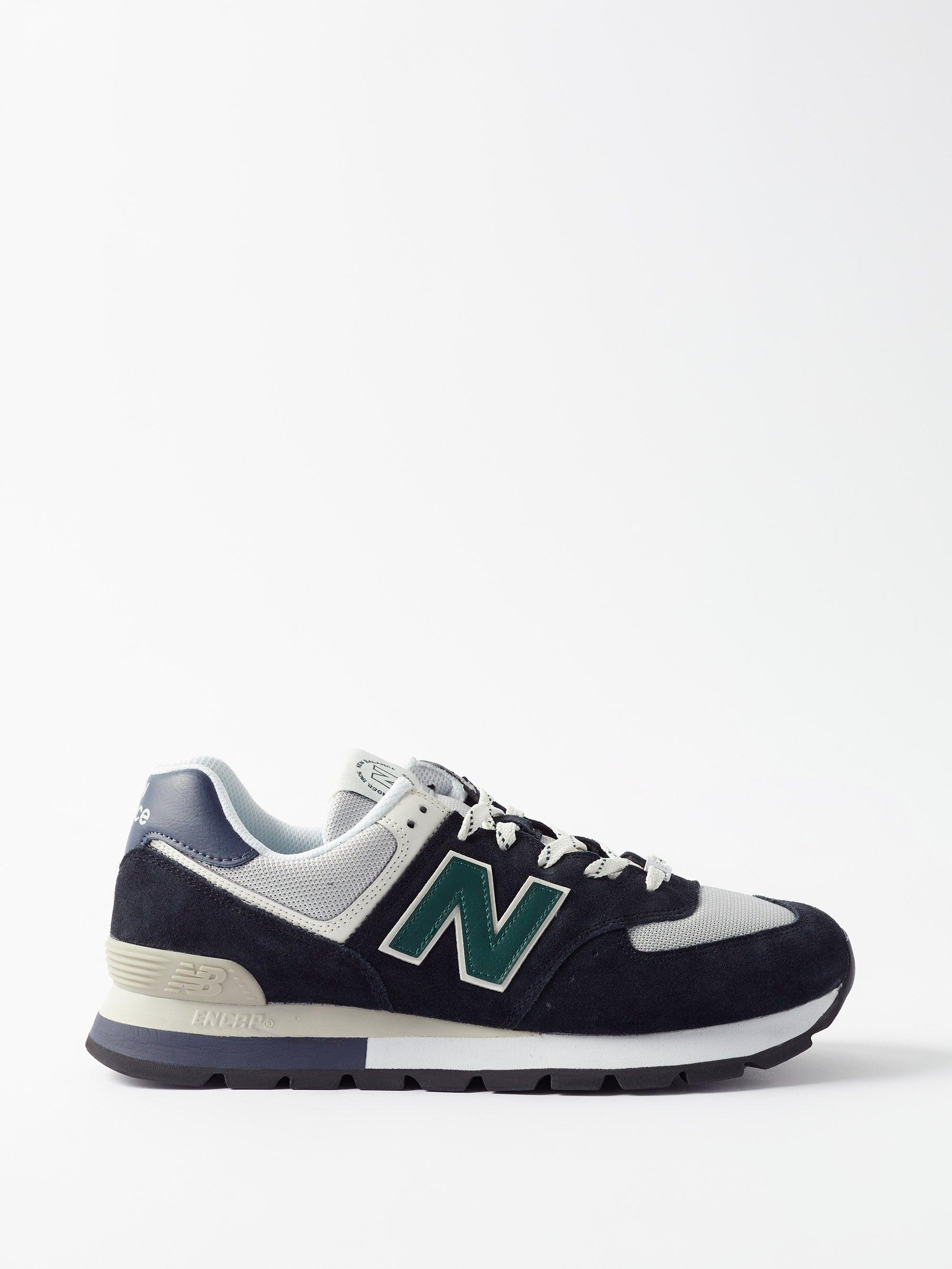 New Balance 574 Rugged Suede And Mesh Trainers in Blue for Men | Lyst ...