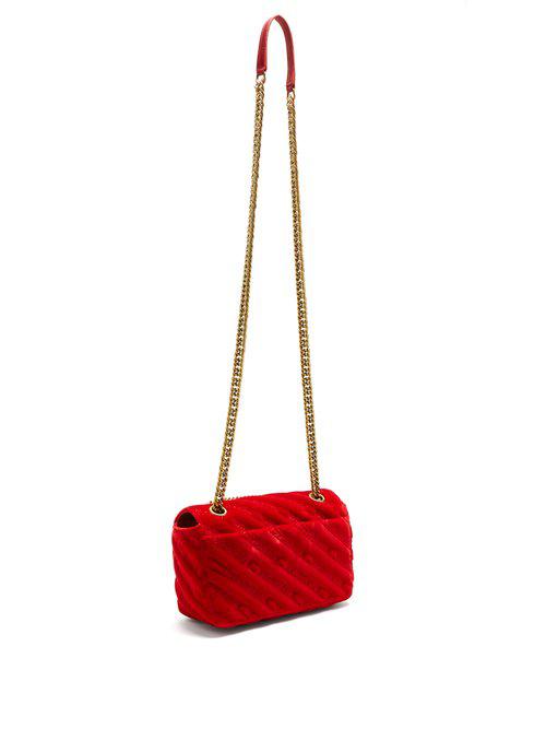 Balenciaga Velvet Chaine Round S in Red | Lyst