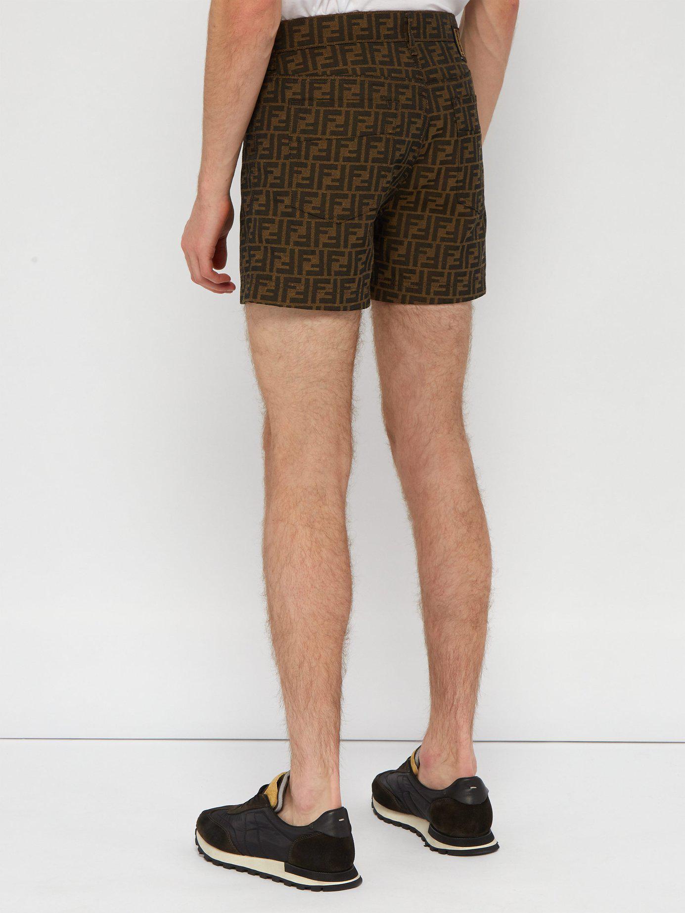 Fendi Rubber Ff Jacquard Shorts for Men - Lyst