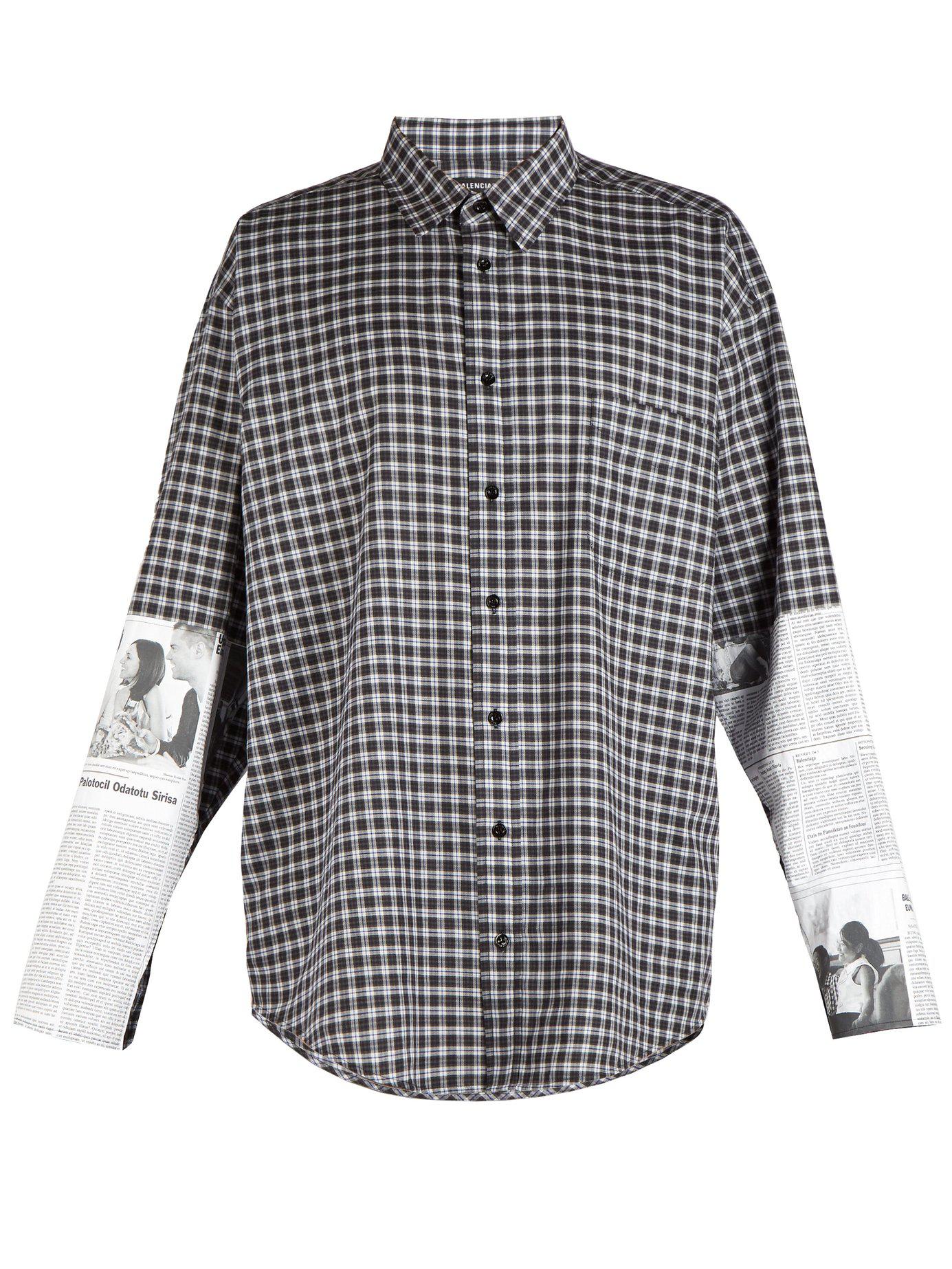 Balenciaga Newspaper Sleeve-patch Shirt 
