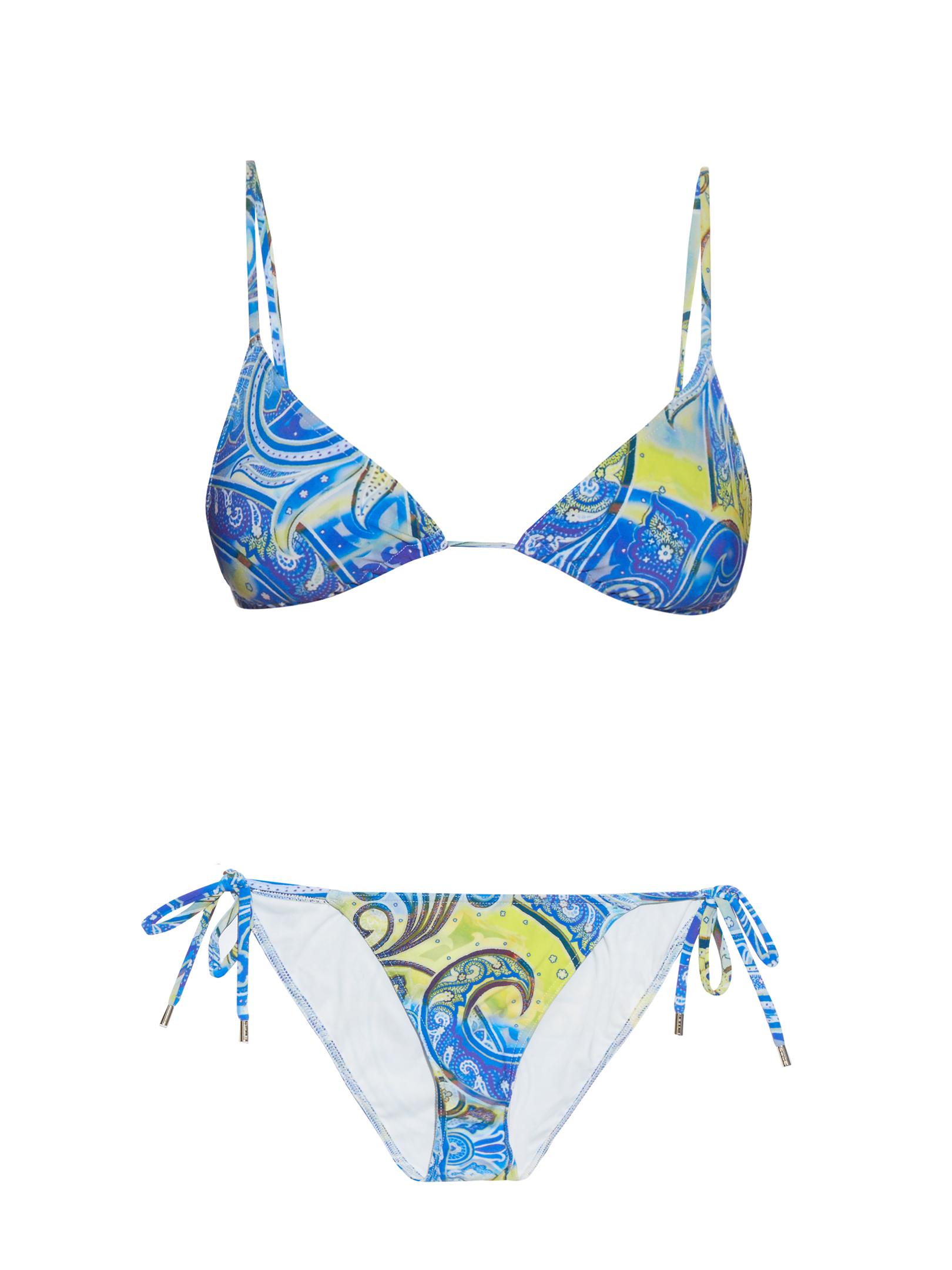 Etro Synthetic Paisley-print Triangle Bikini in Blue - Lyst