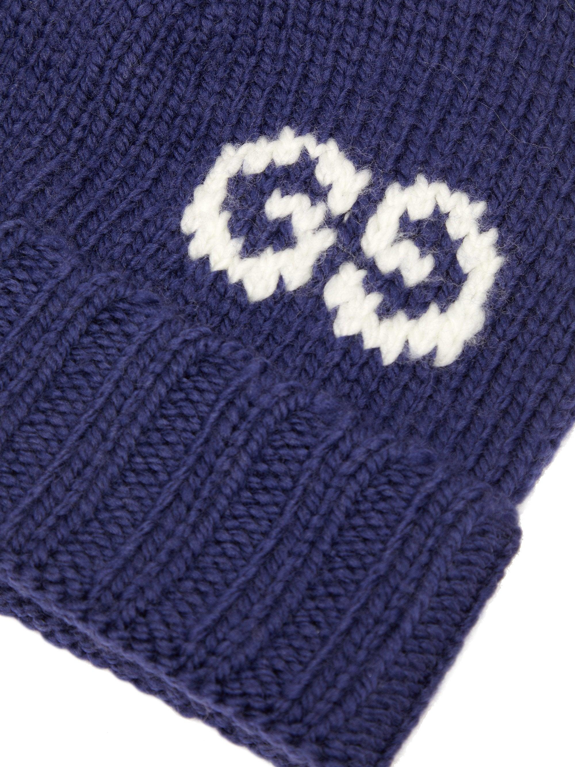 Gucci GG Jacquardlogo Wool Beanie Hat in Blue for Men Lyst