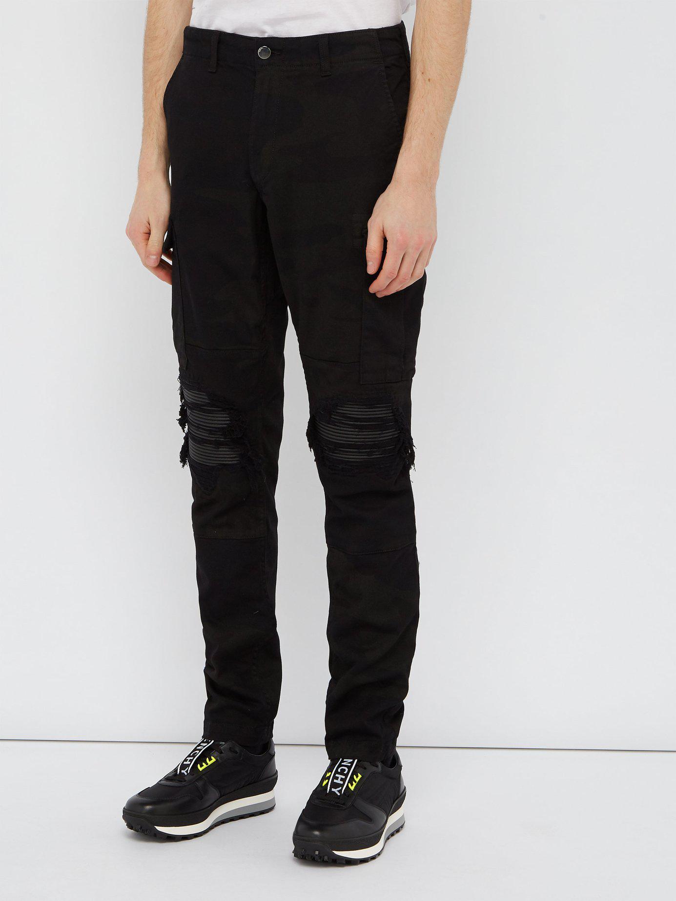 Amiri Denim Mx1 Distressed Camouflage Print Slim Leg Jeans in Black for ...