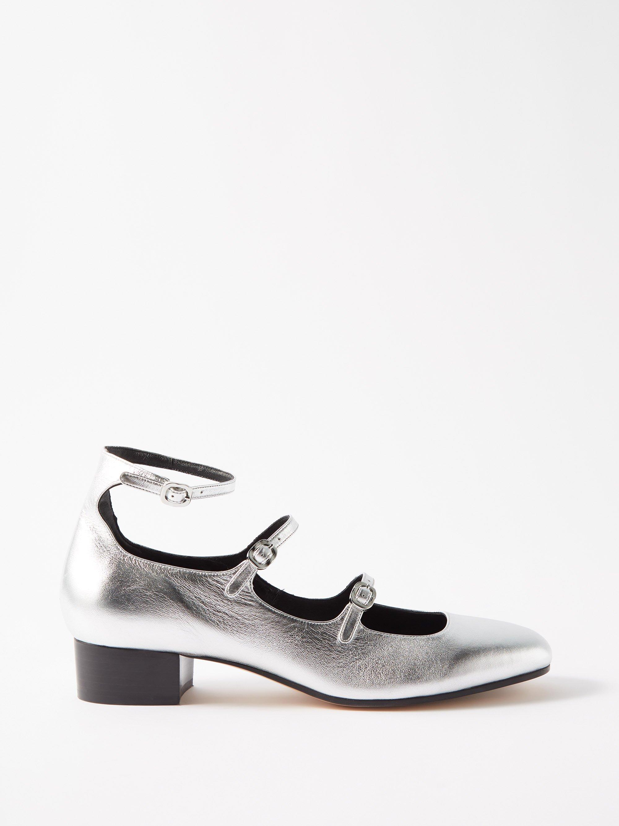 Le Monde Beryl Alexia 35 Metallic-leather Mary Jane Shoes in White | Lyst