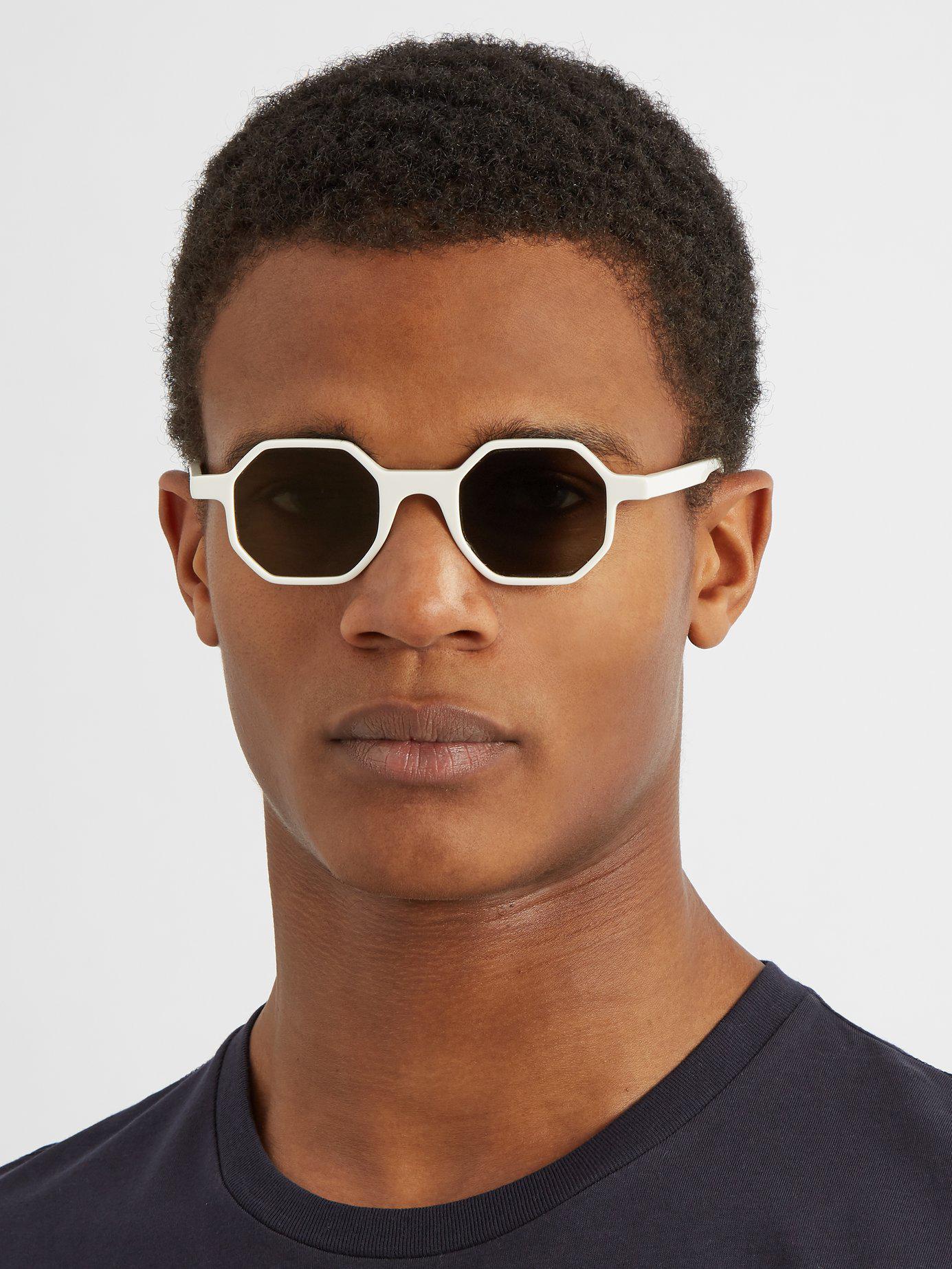 Andy Wolf Alfons Octagon Frame Acetate Sunglasses in White for Men | Lyst
