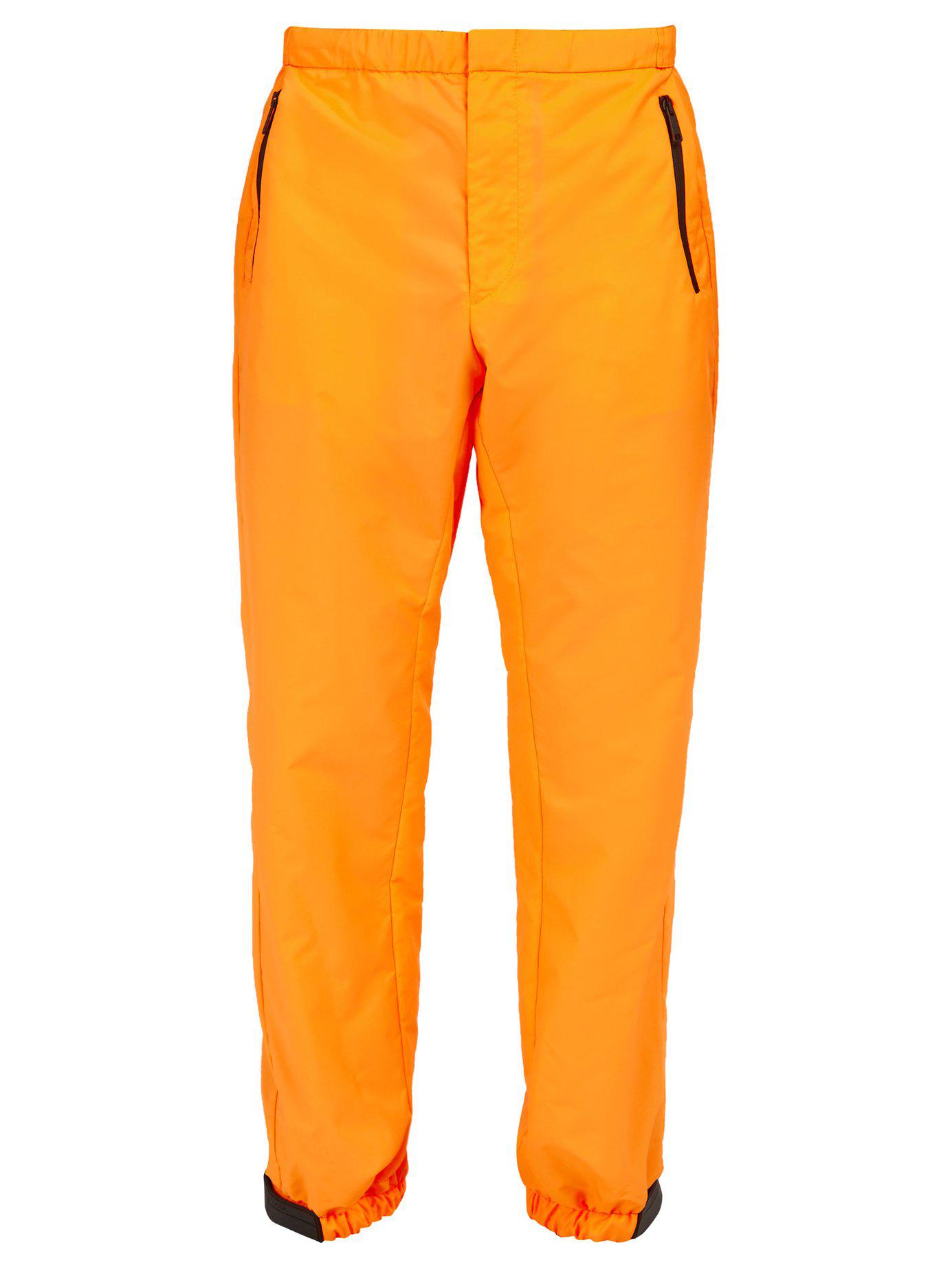 Prada Tela Technical Track Pants in Orange for Men - Lyst