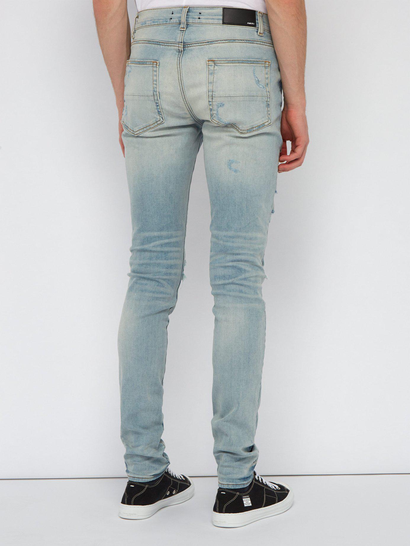 Amiri Denim Mx1 Rainbow Bandana Slim Leg Jeans in Light Indigo (Blue ...