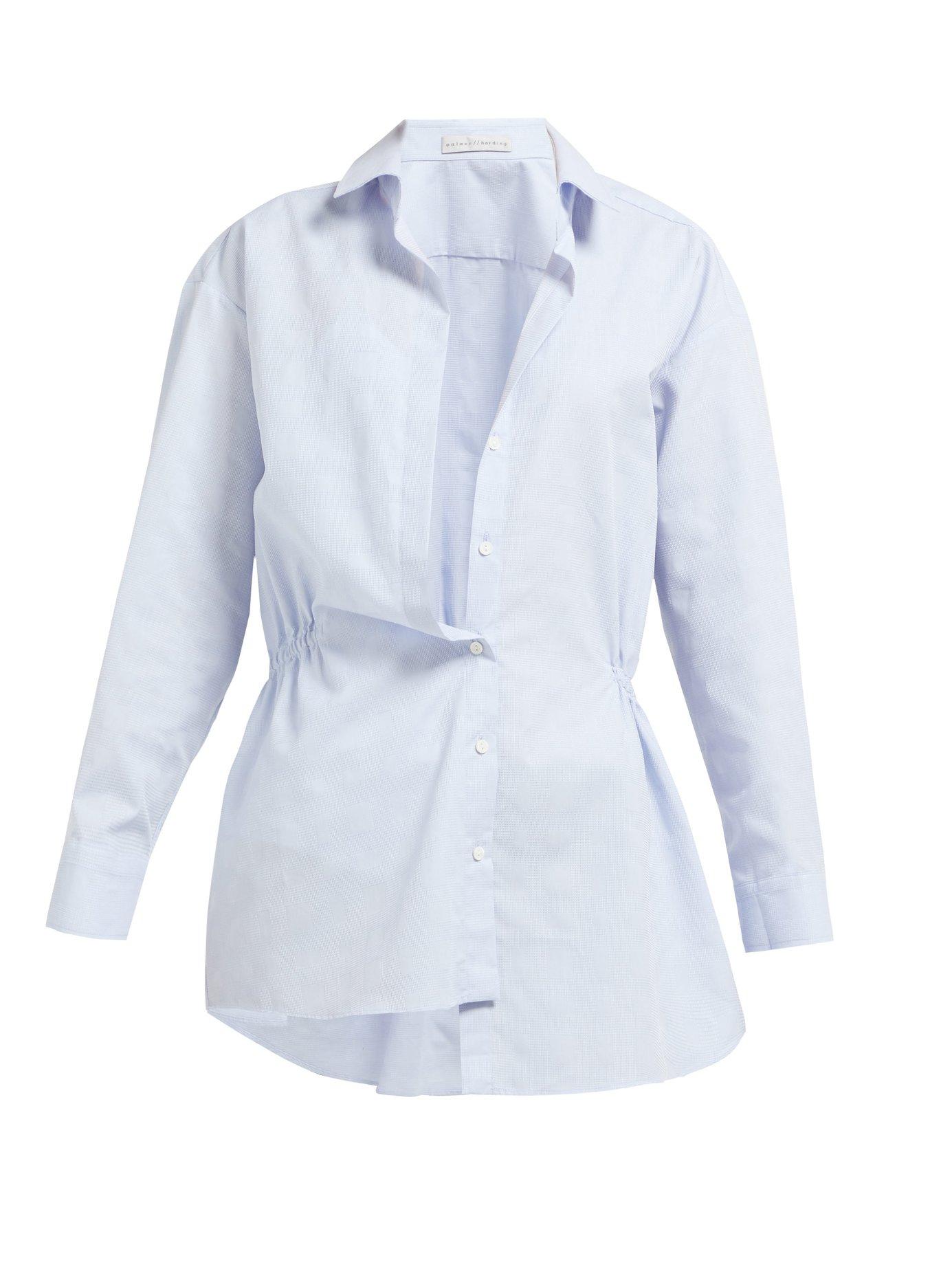 Lyst - Palmer//Harding Mask Asymmetric Cotton Piqué Shirt in Blue
