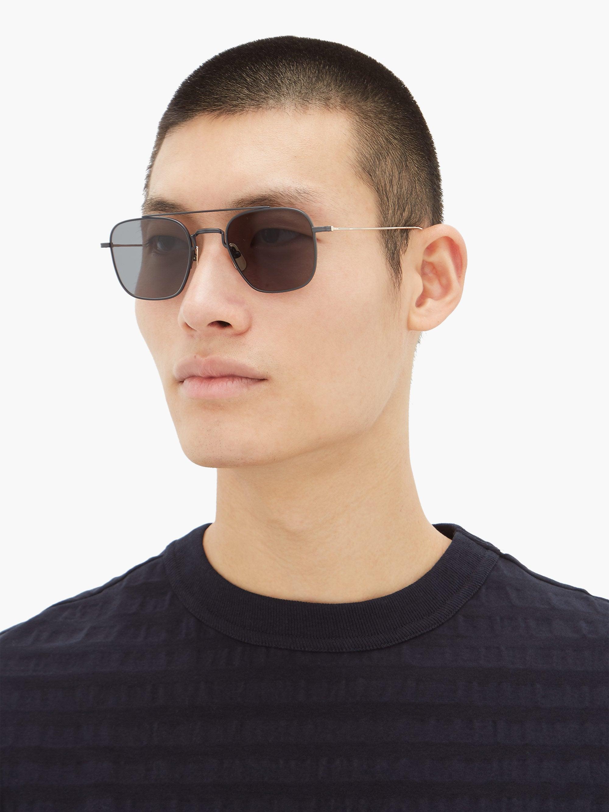 Thom Browne Mirrored Aviator-frame Sunglasses in Black (Gray) for Men ...