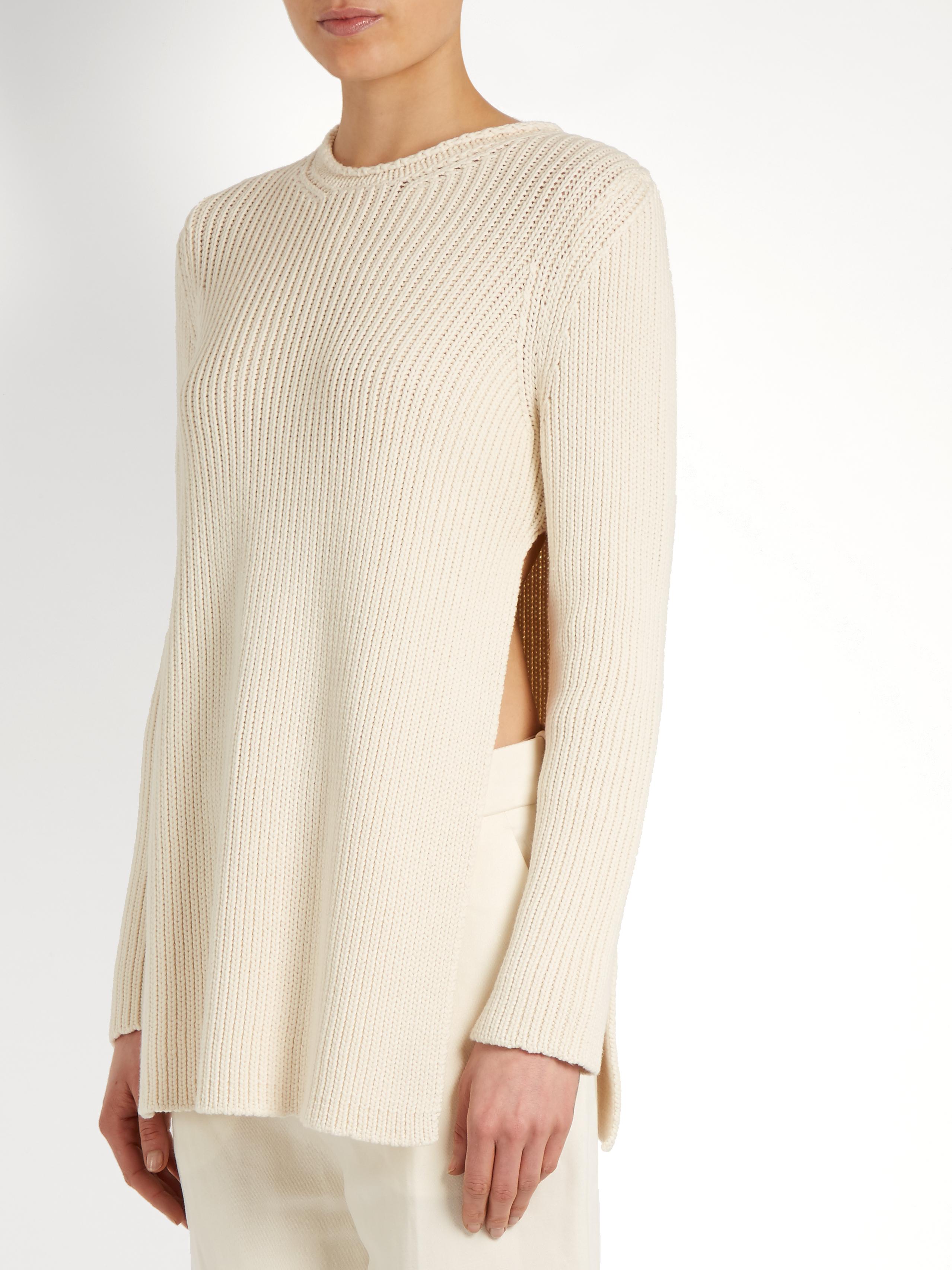 Selina cutout rib knit long sweater Clearance