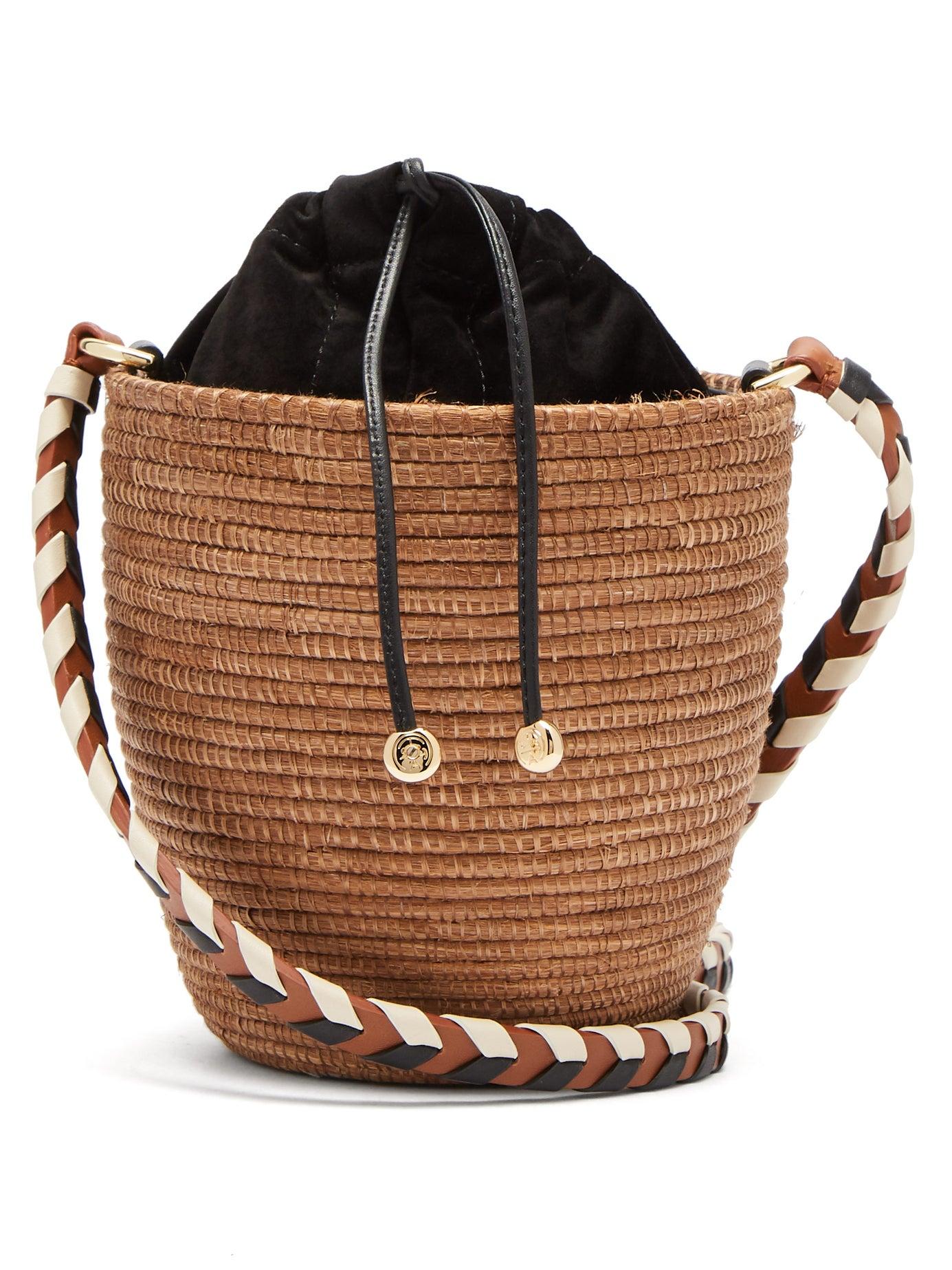 Cesta Collective Leather Lunchpail Sisal Basket Bag - Lyst