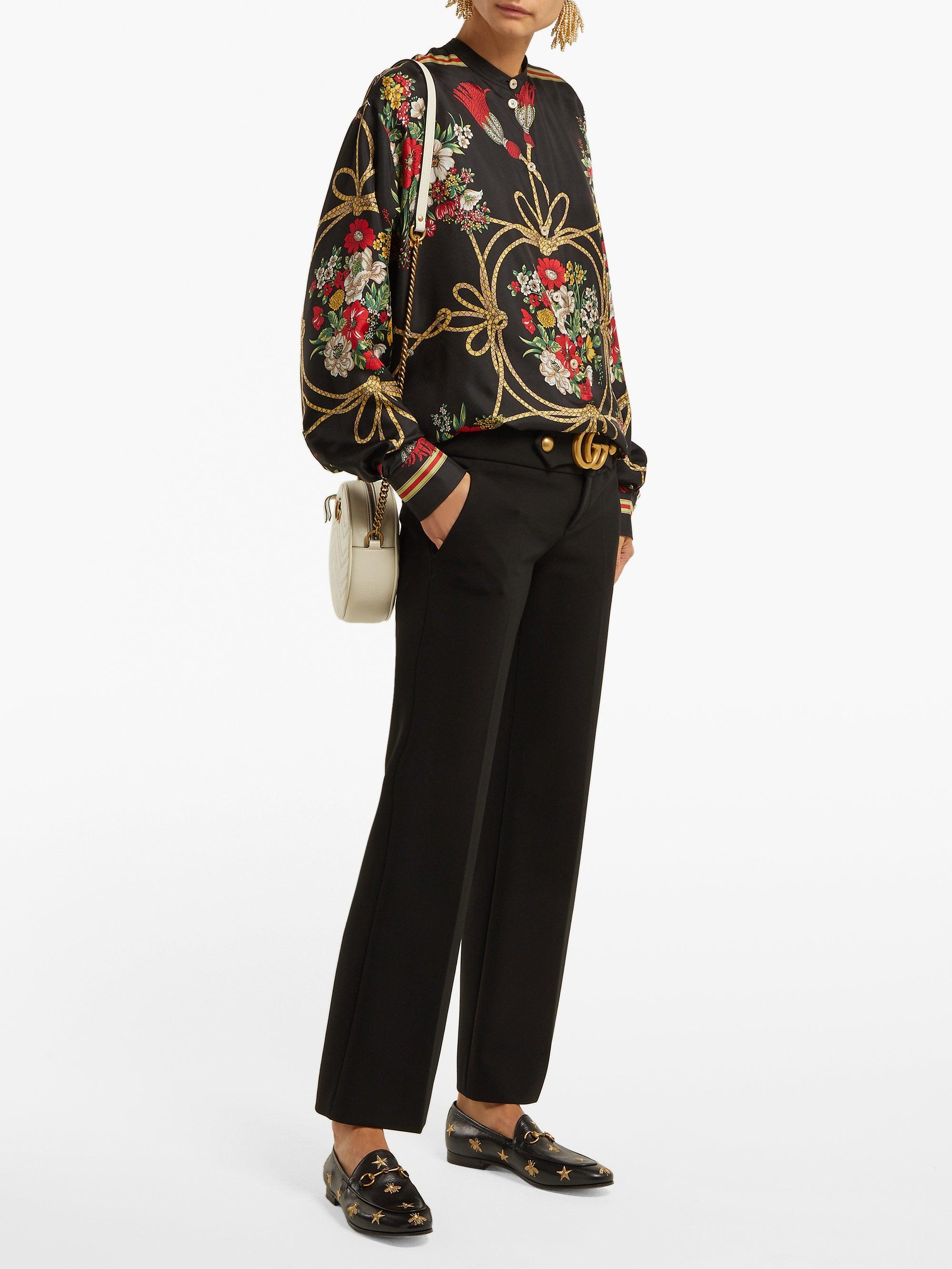 gucci jordaan embroidered loafers