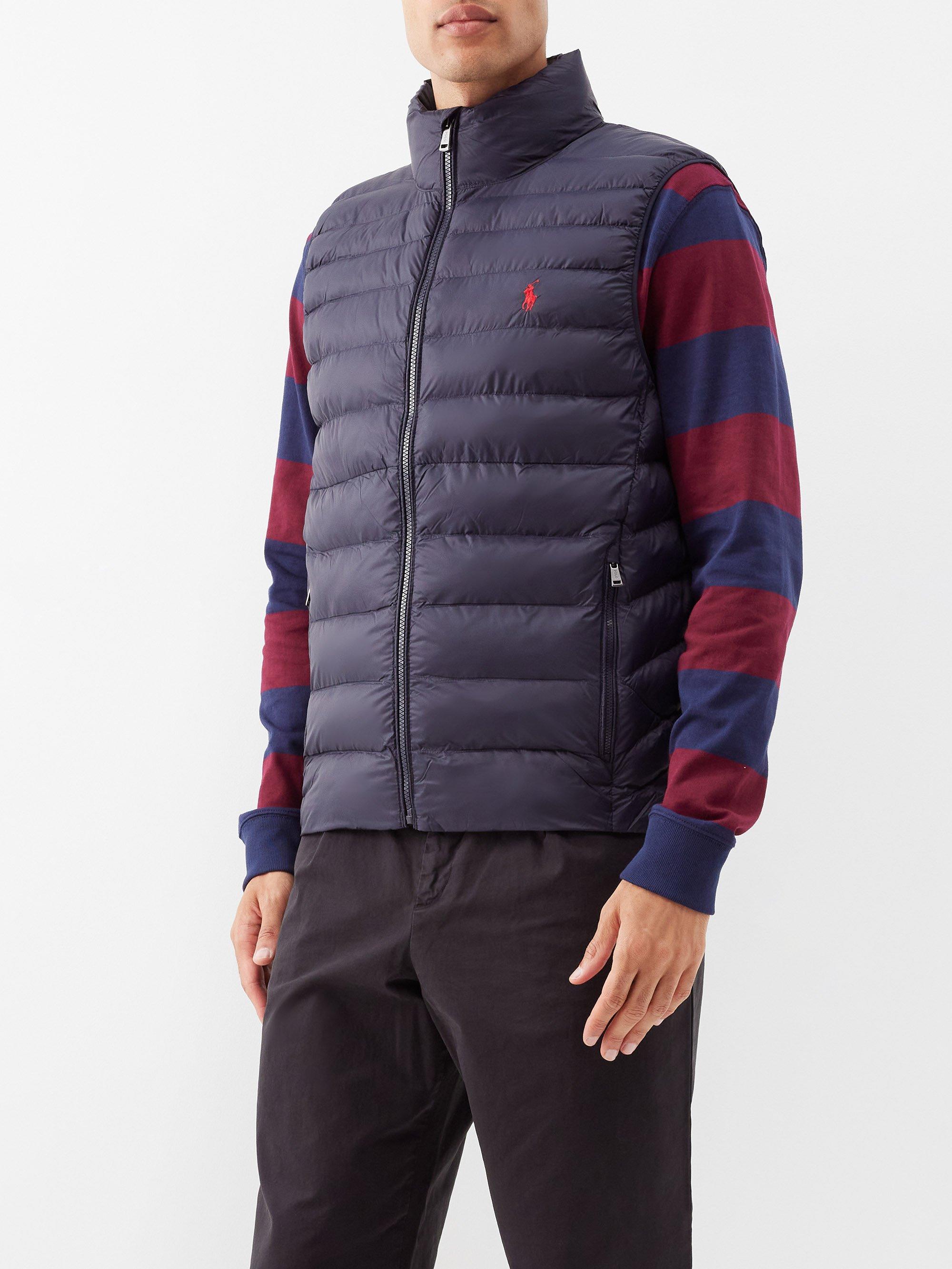 Polo Ralph Lauren Logo-embroidered Recycled-fibre Quilted Gilet in Blue for  Men | Lyst