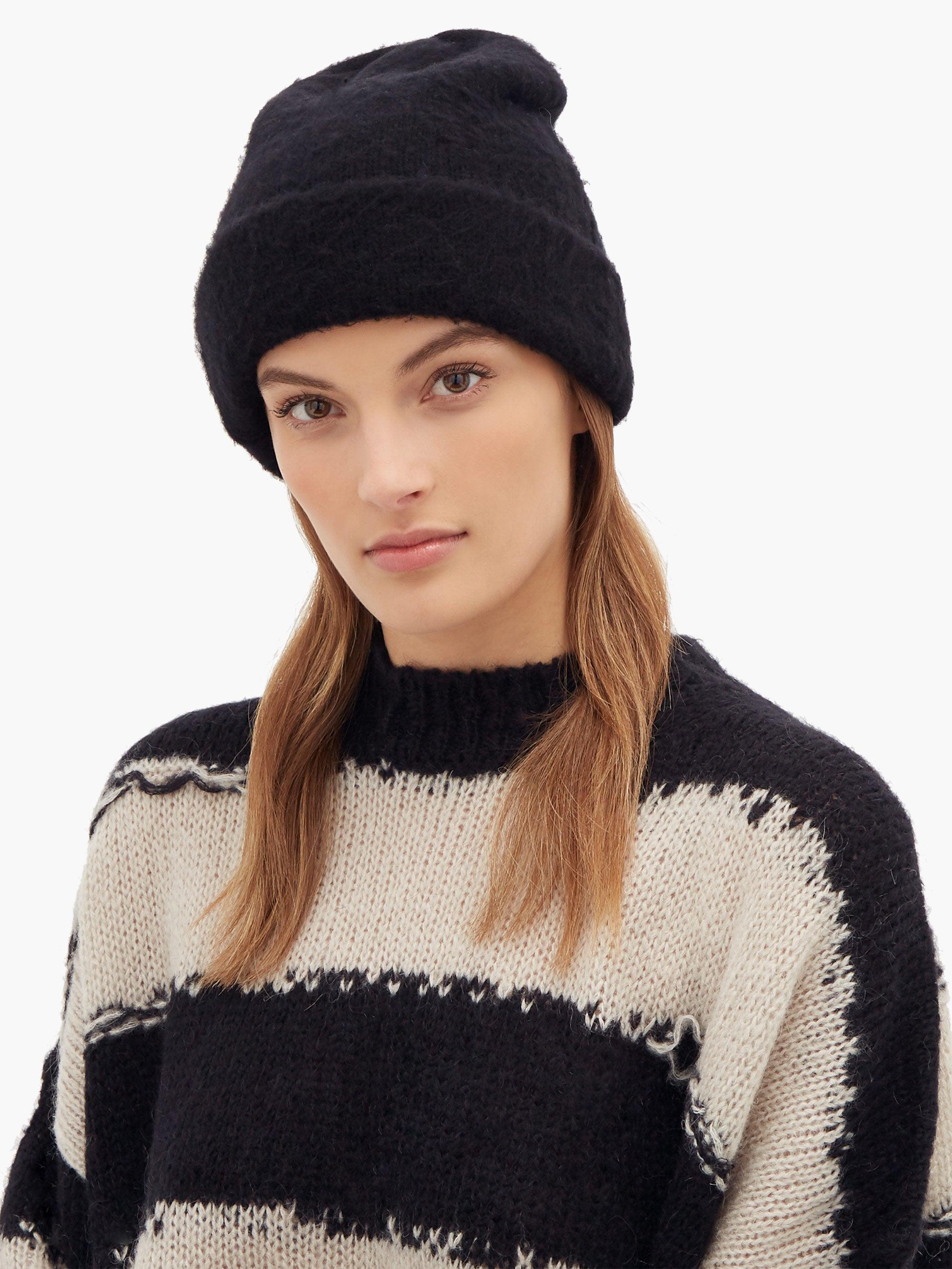 Acne Studios Peele Wool-blend Beanie Hat in Black - Lyst
