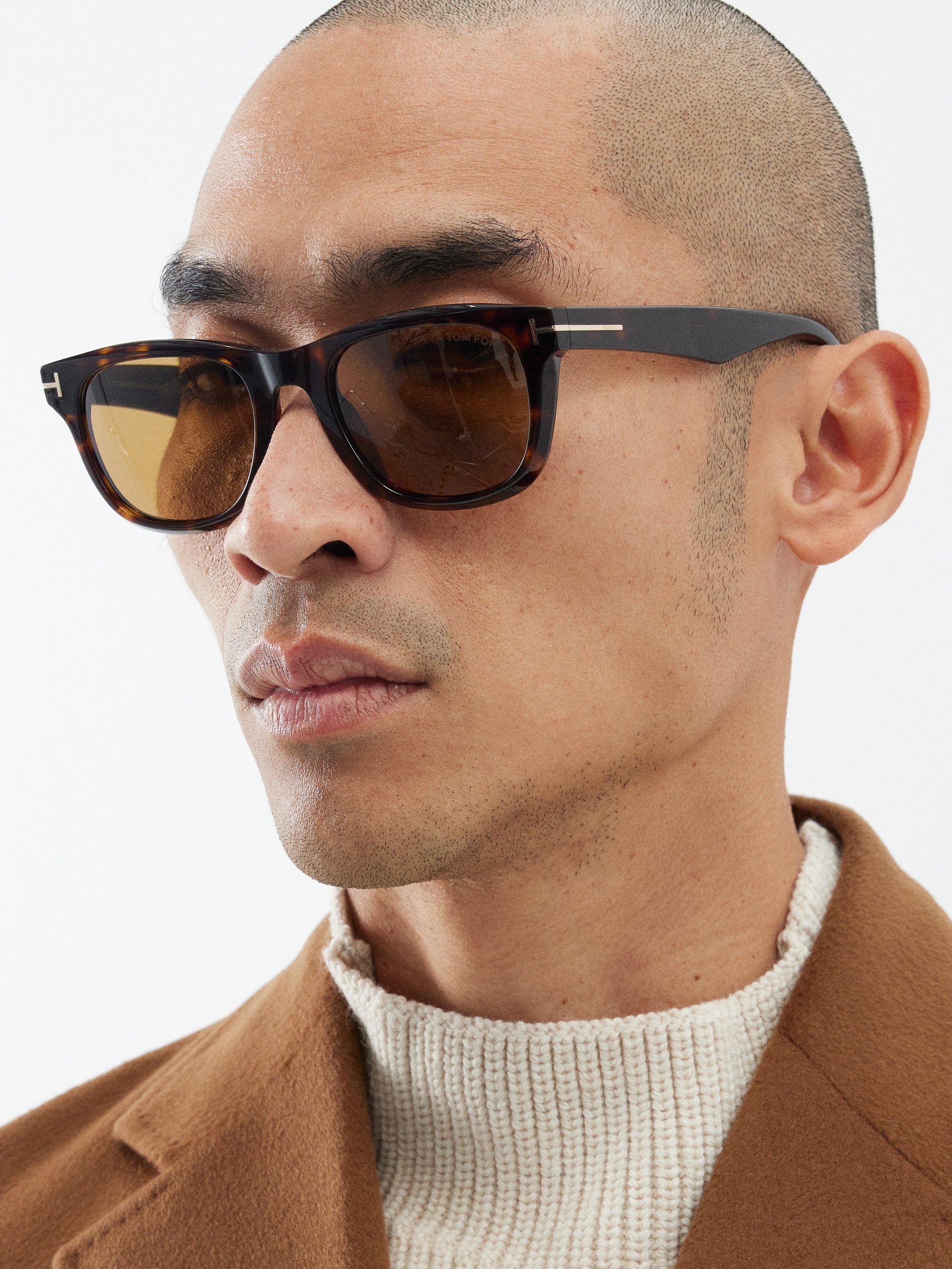 Tom Ford Square Acetate Sunglasses in Brown for Men | Lyst