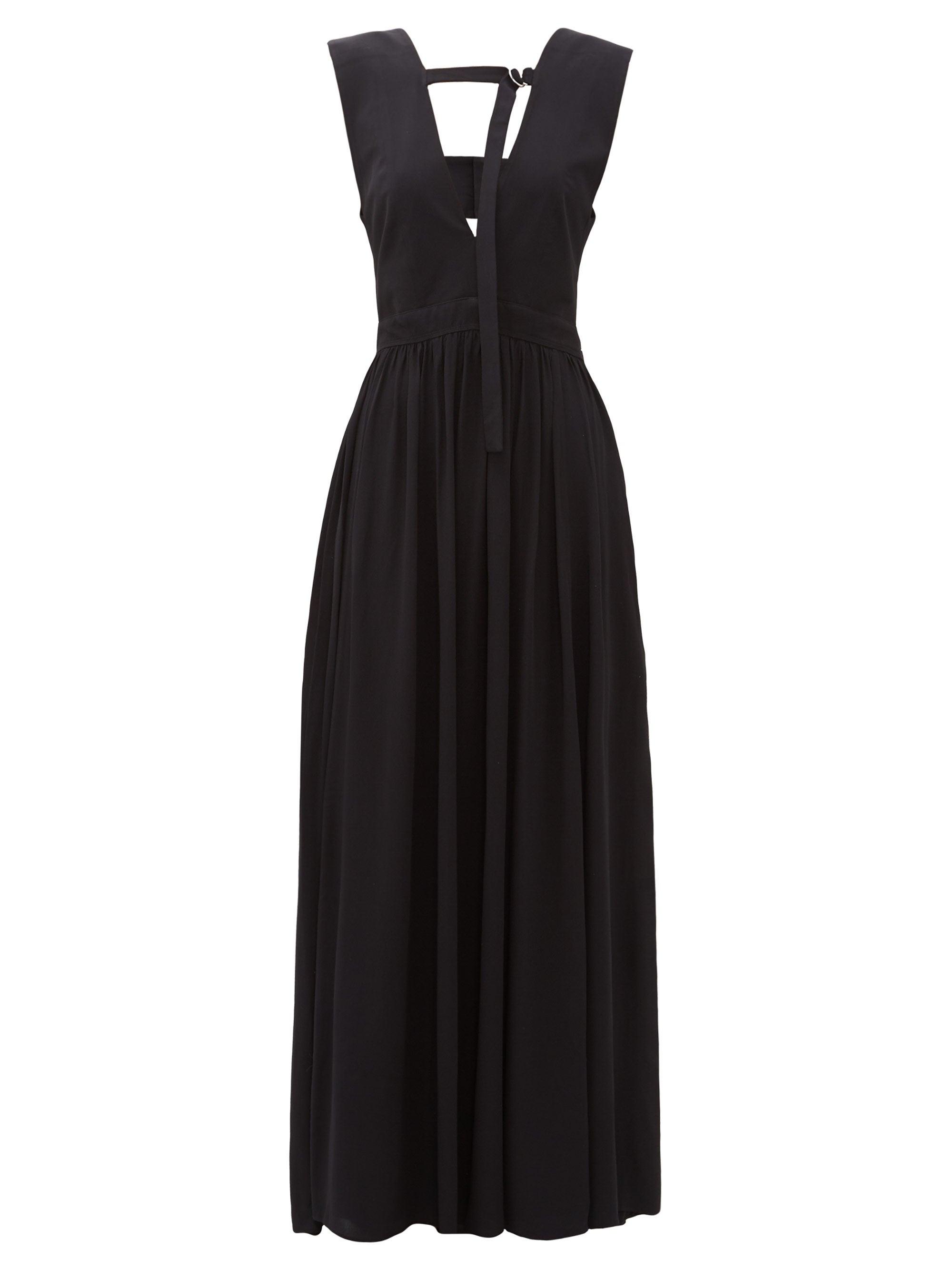 black structured bodice maxi dress