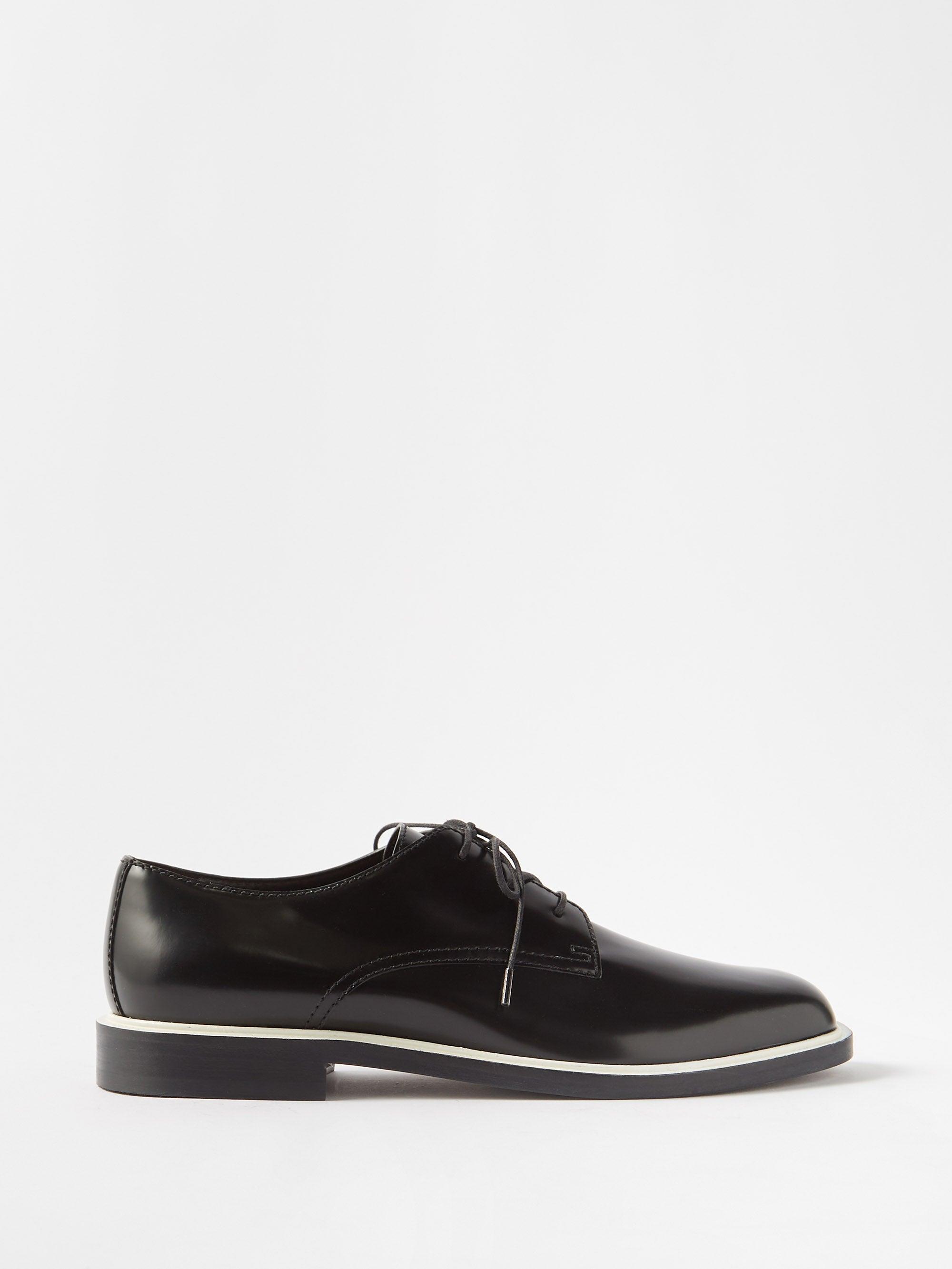 The Row Jules Patent-leather Derby Shoes in White | Lyst