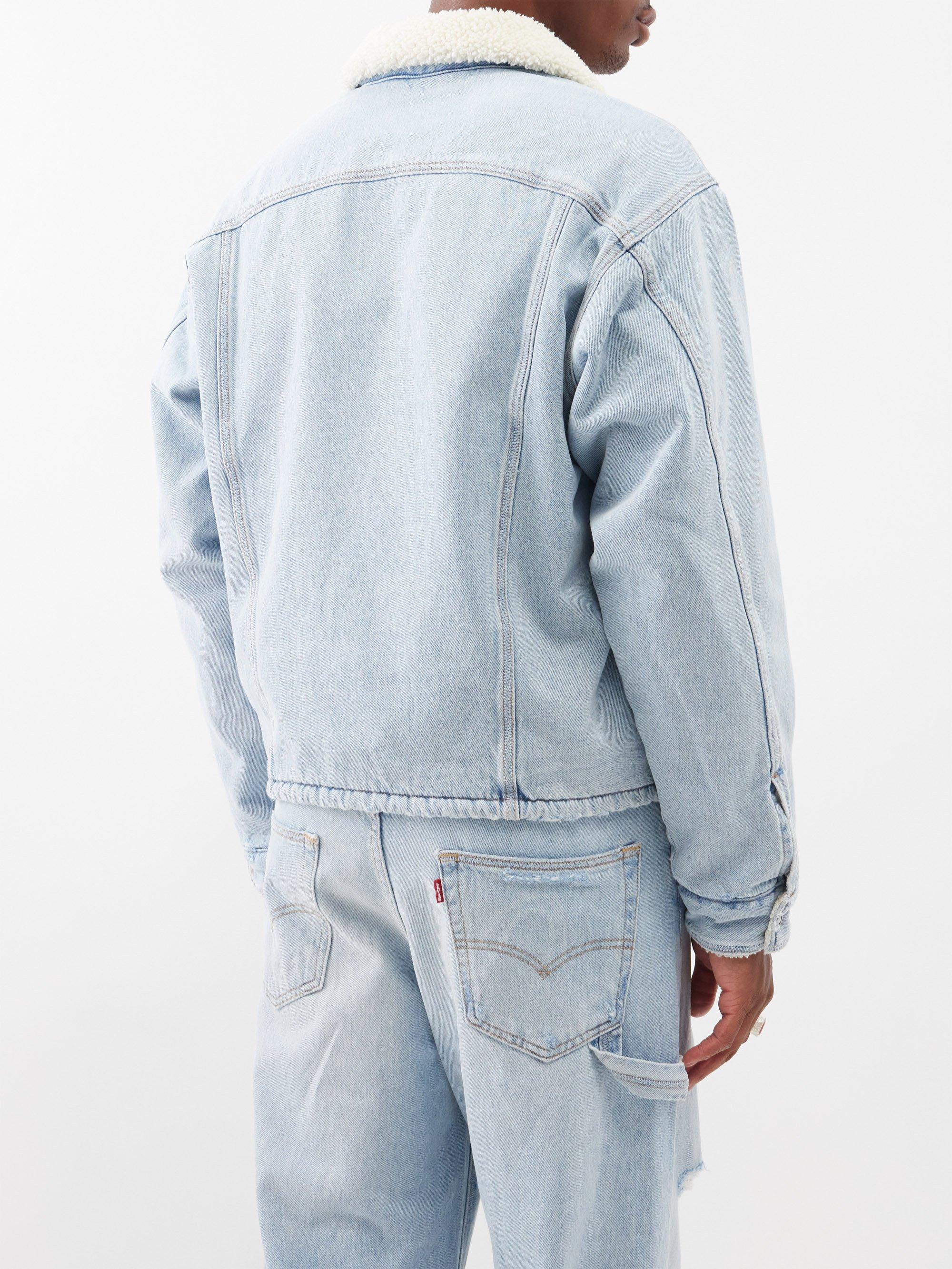 ERL X Levi's Fleece-lined Denim Jacket in Blue for Men | Lyst