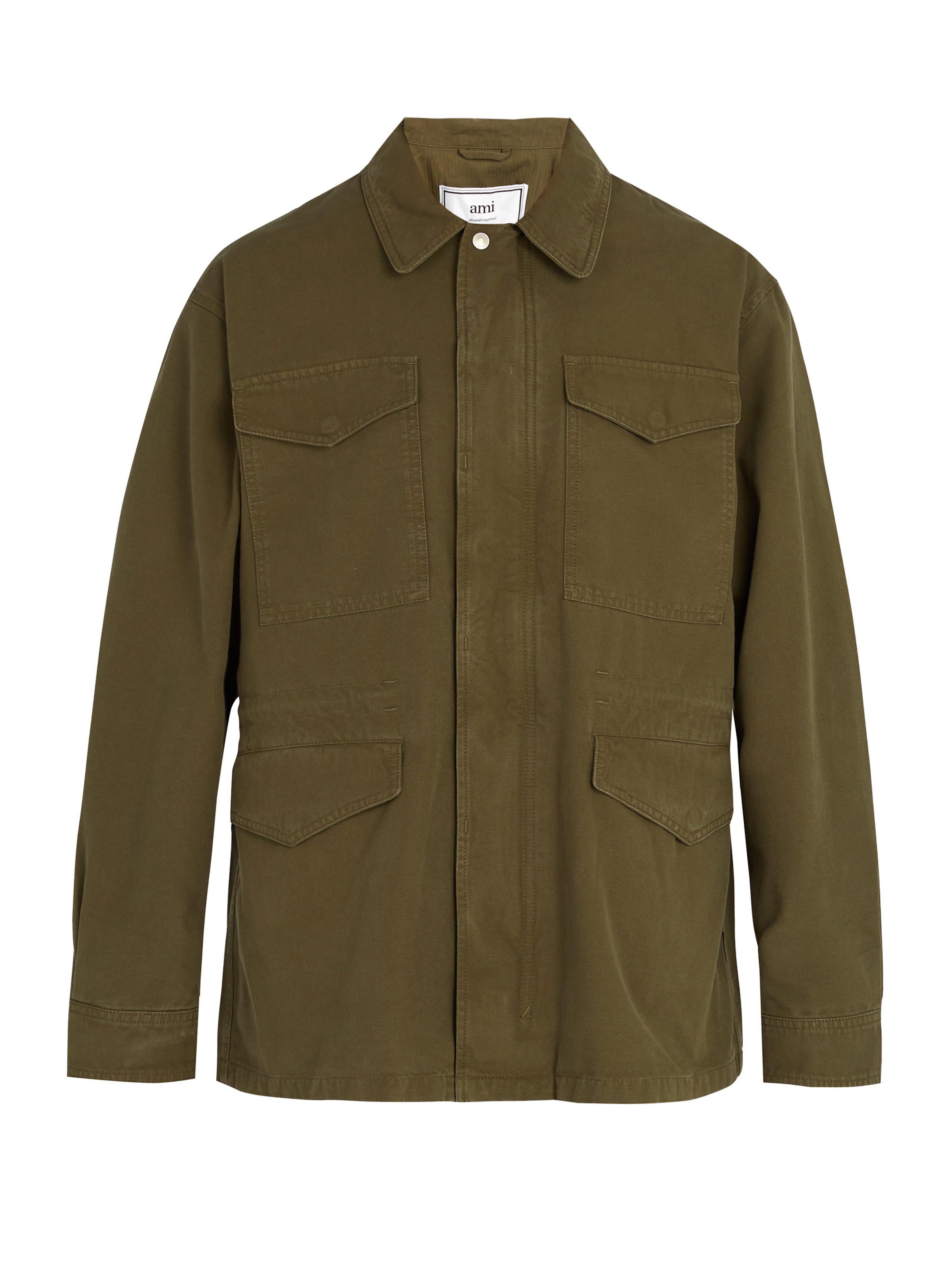 AMI Military Cotton Parka in Green for Men - Lyst