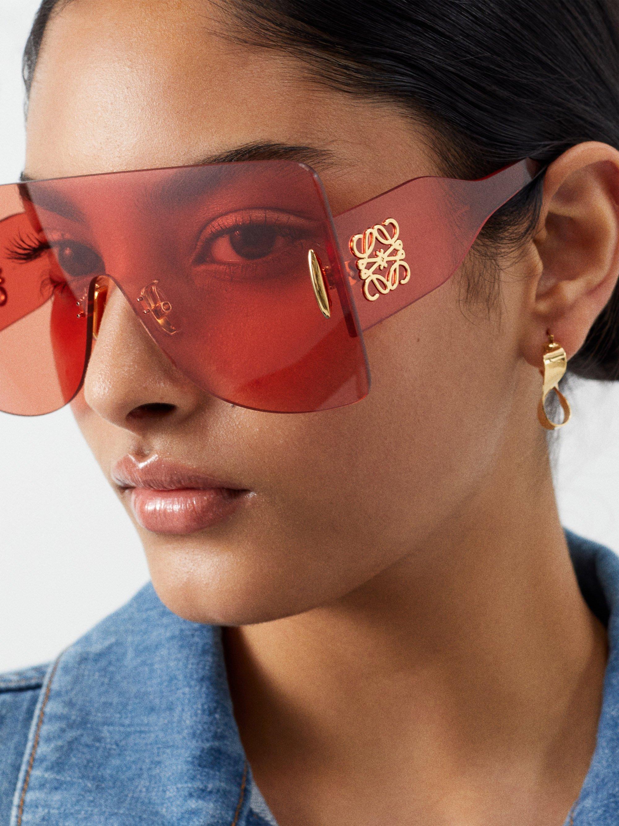 Loewe Oversized Flat-top Shield Sunglasses in Pink | Lyst