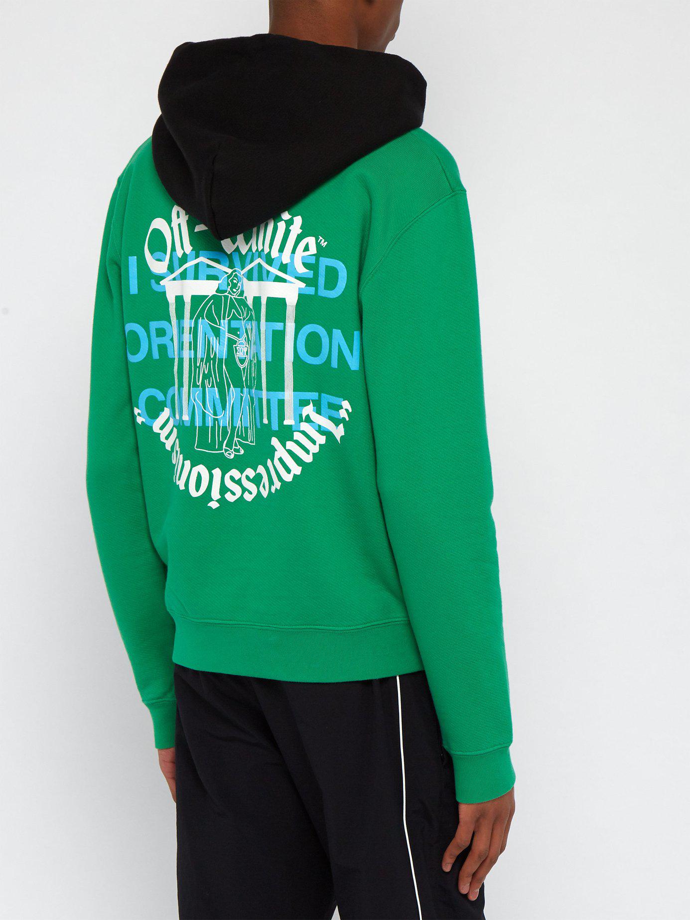 off white green sweatshirt