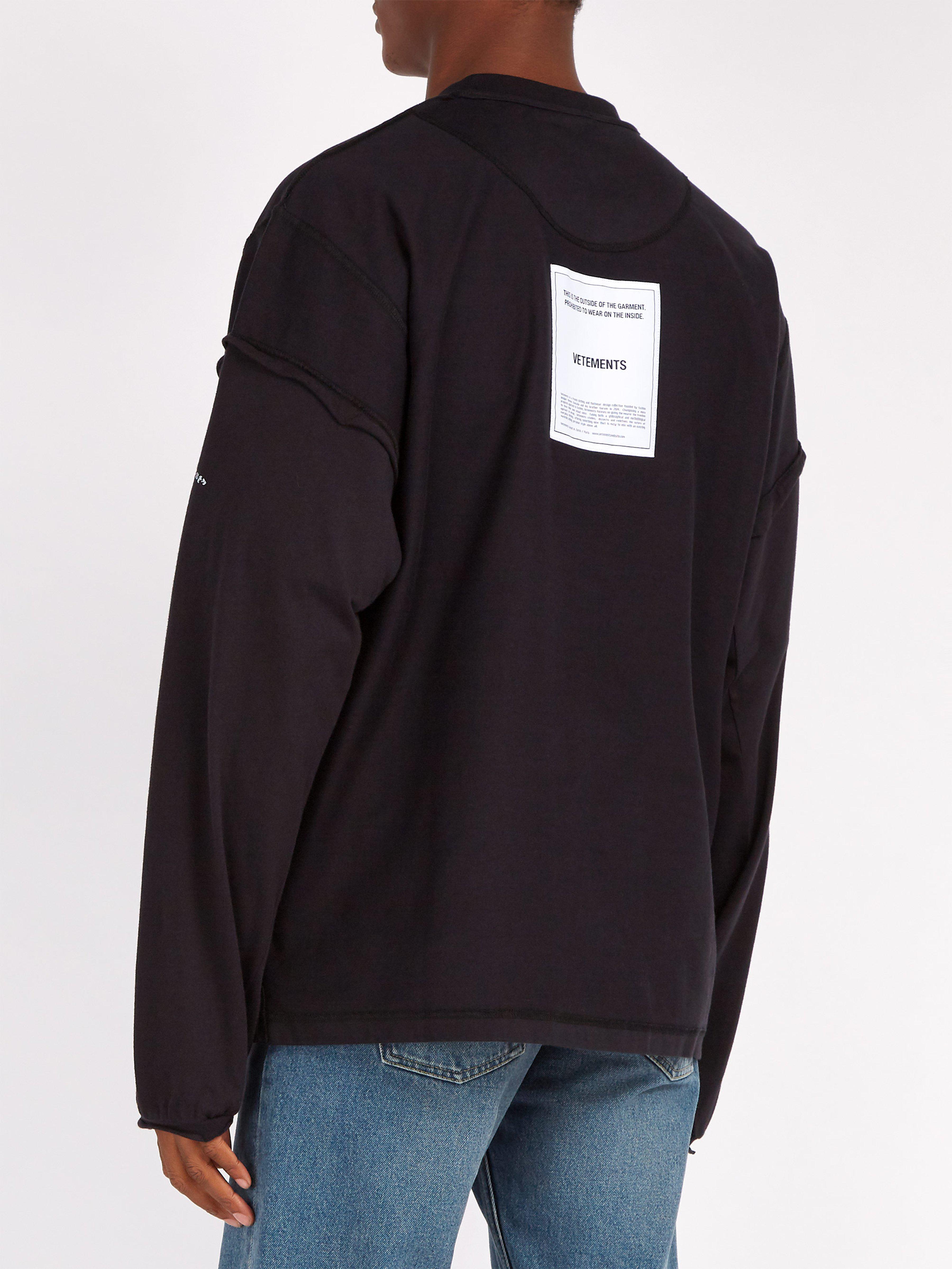 Inside-out Long Sleeve Cotton T-shirt