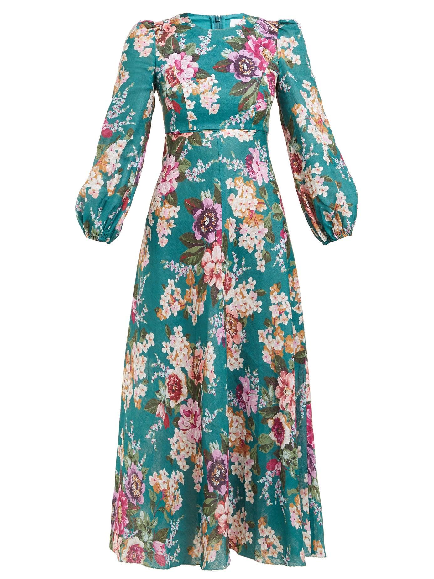 zimmermann green floral dress