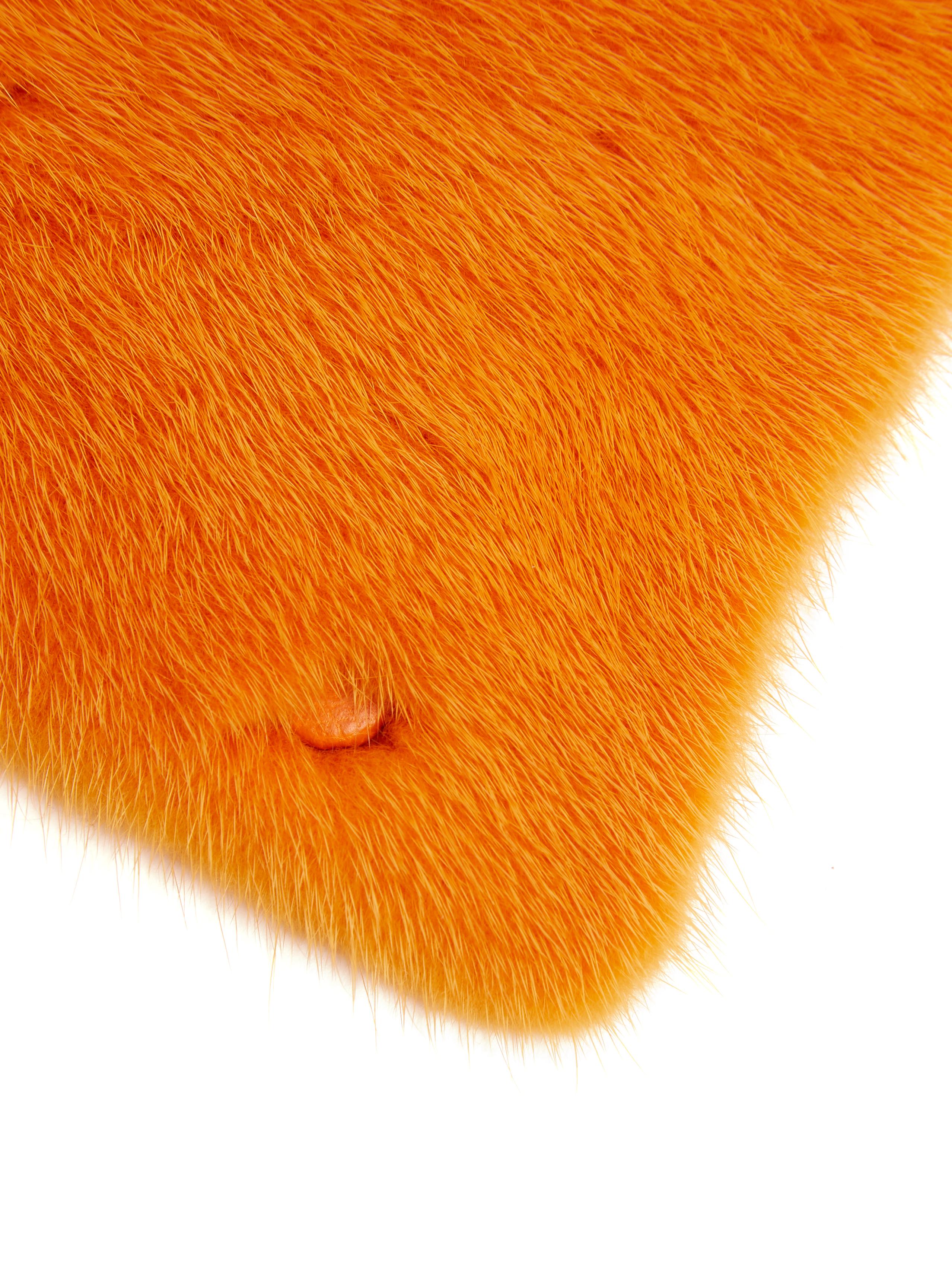 Valextra Iside Mink-fur Bag Strap Cover in Orange