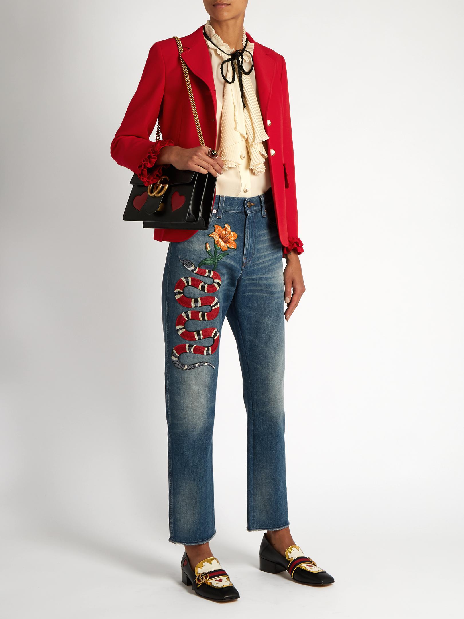 gucci snake jean jacket