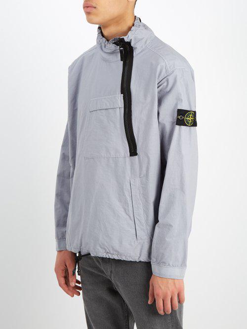 Technical Cotton-blend Half Zip Jacket 