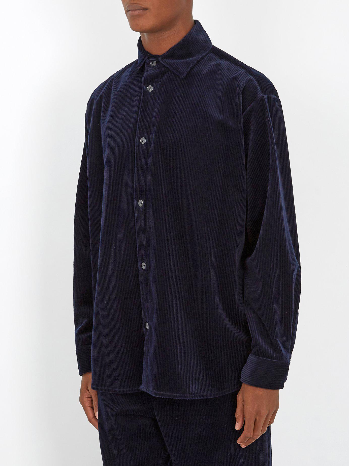 corduroy blue shirt