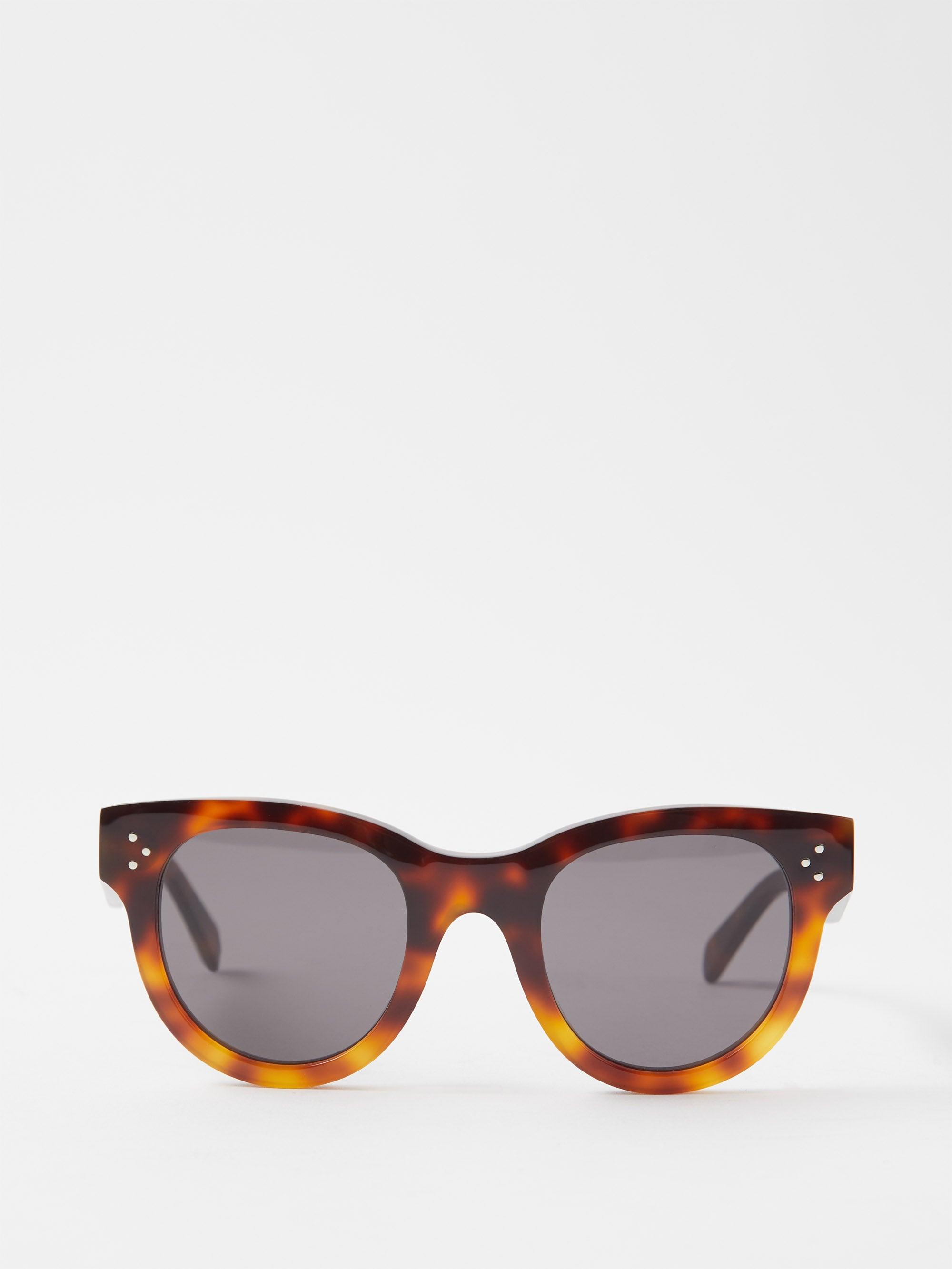 Celine Bold Story Round Tortoiseshell Acetate Sunglasses Lyst